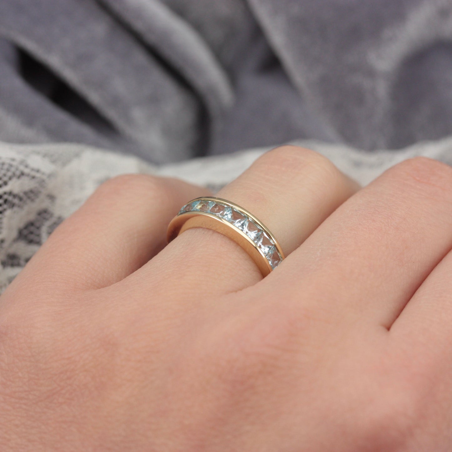 Pre-owned 9ct Gold and Square Cut Topaz Ring, 2004