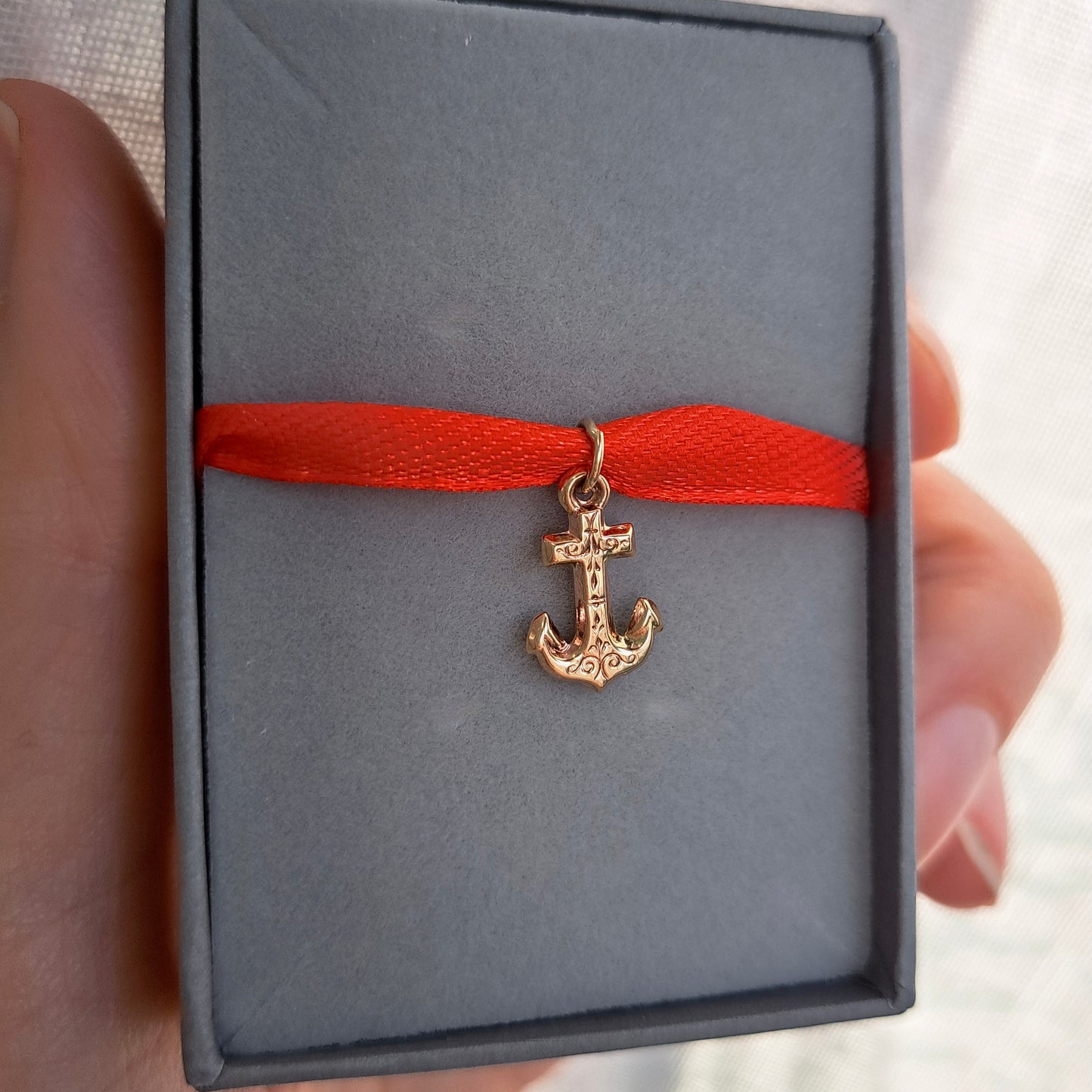 Vintage 9ct Gold Engraved Anchor Charm
