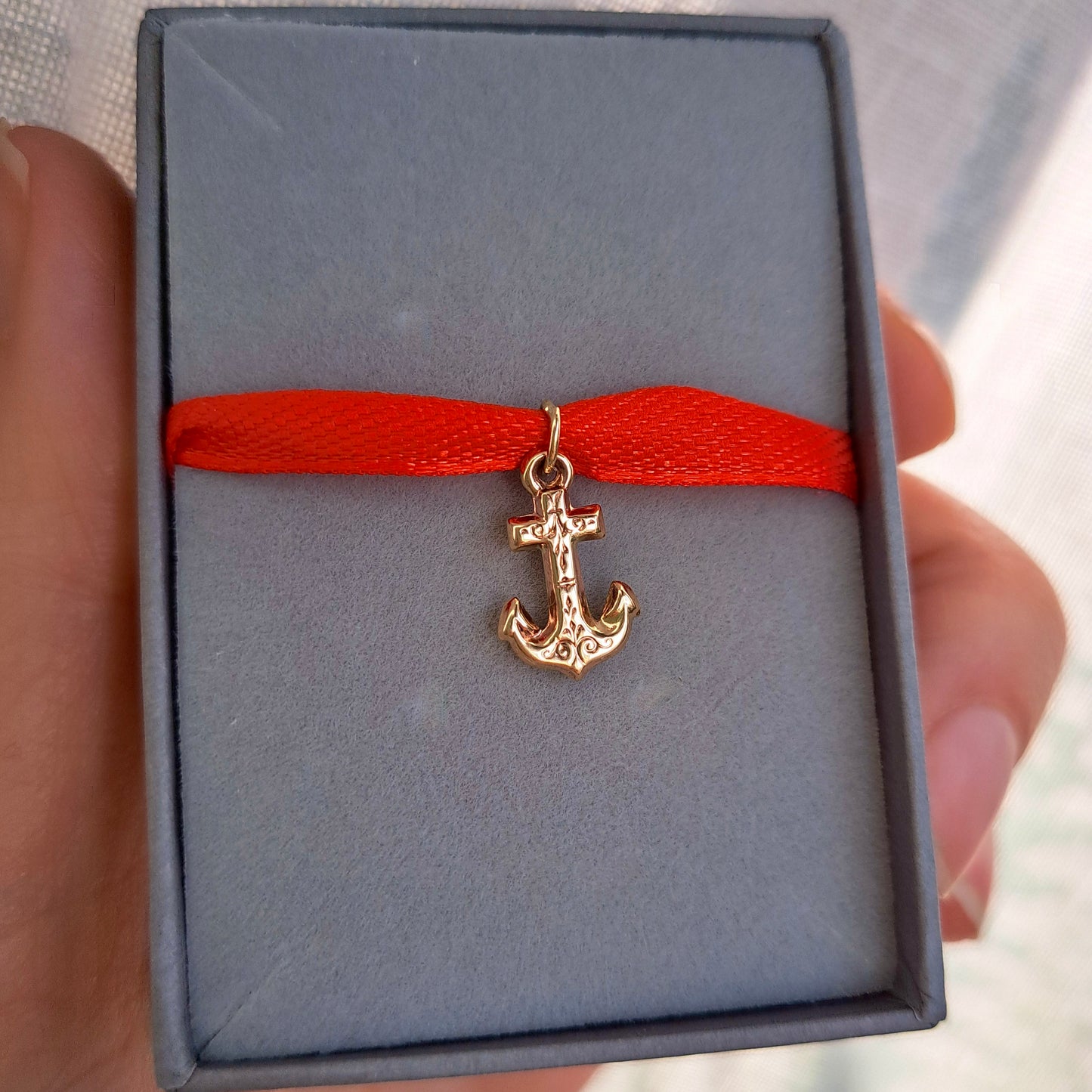 Vintage 9ct Gold Engraved Anchor Charm