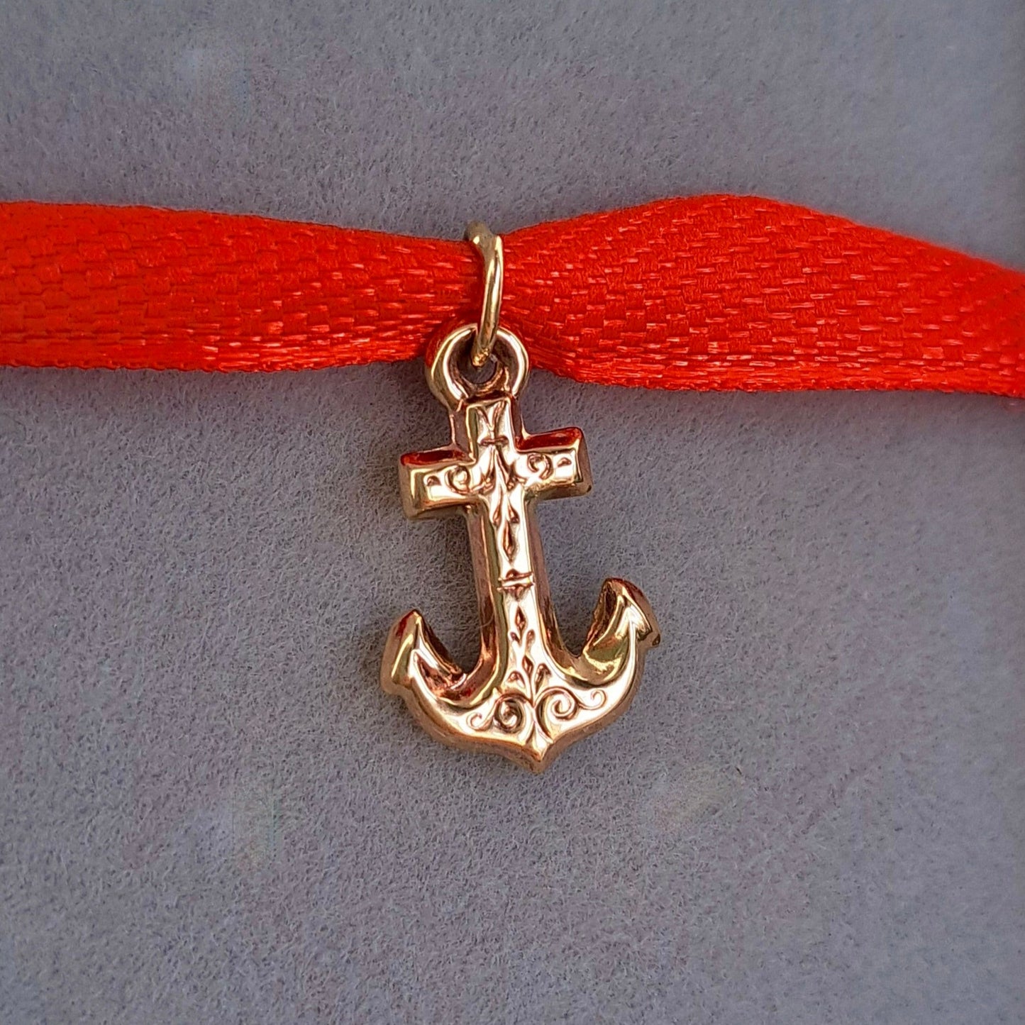 Vintage 9ct Gold Engraved Anchor Charm