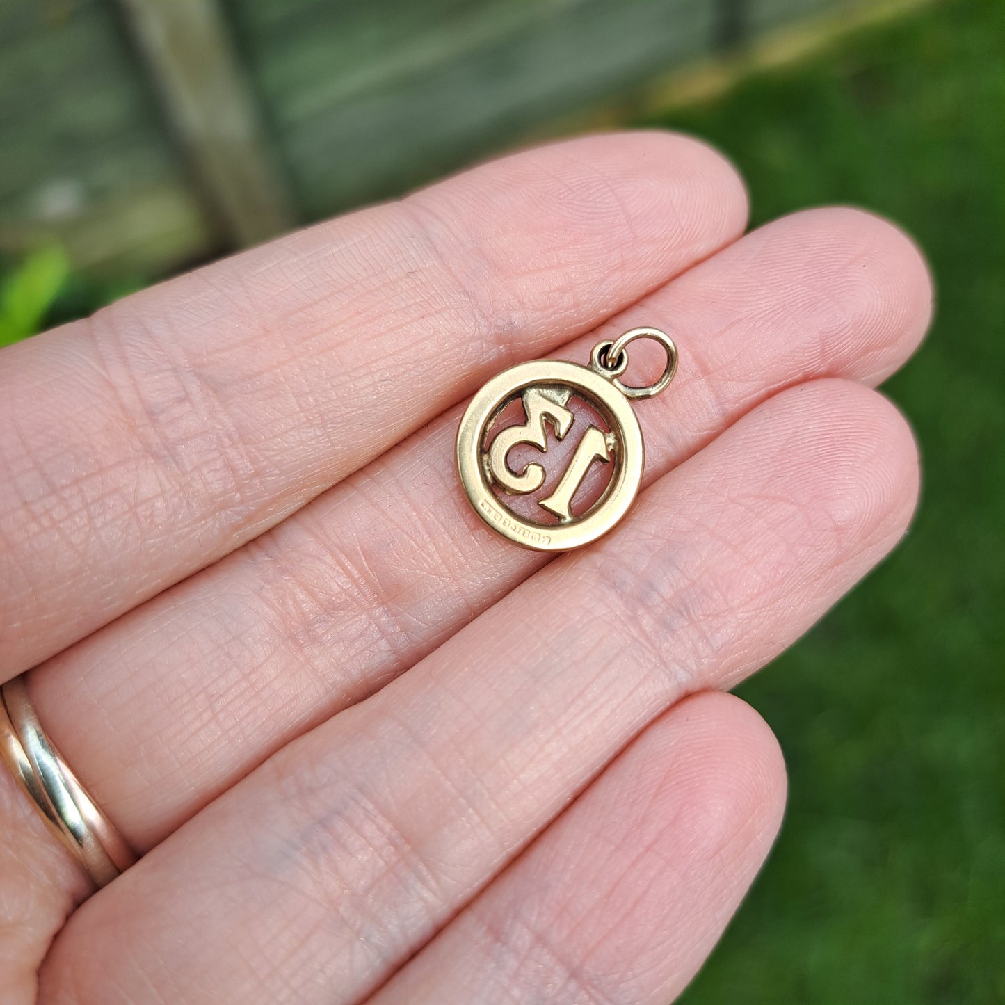 Vintage 9ct Gold Lucky 13 Round Charm, 1968
