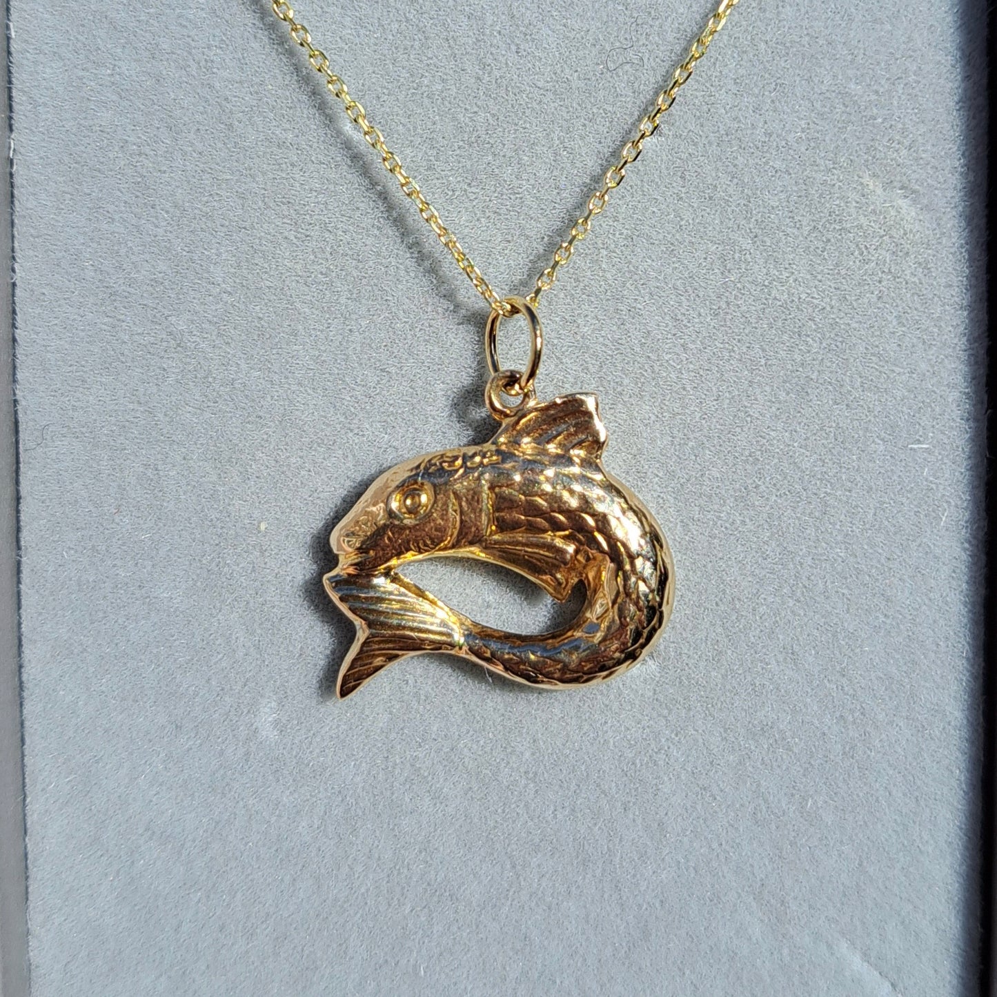 Vintage 9ct Gold Fish Charm, 1960s