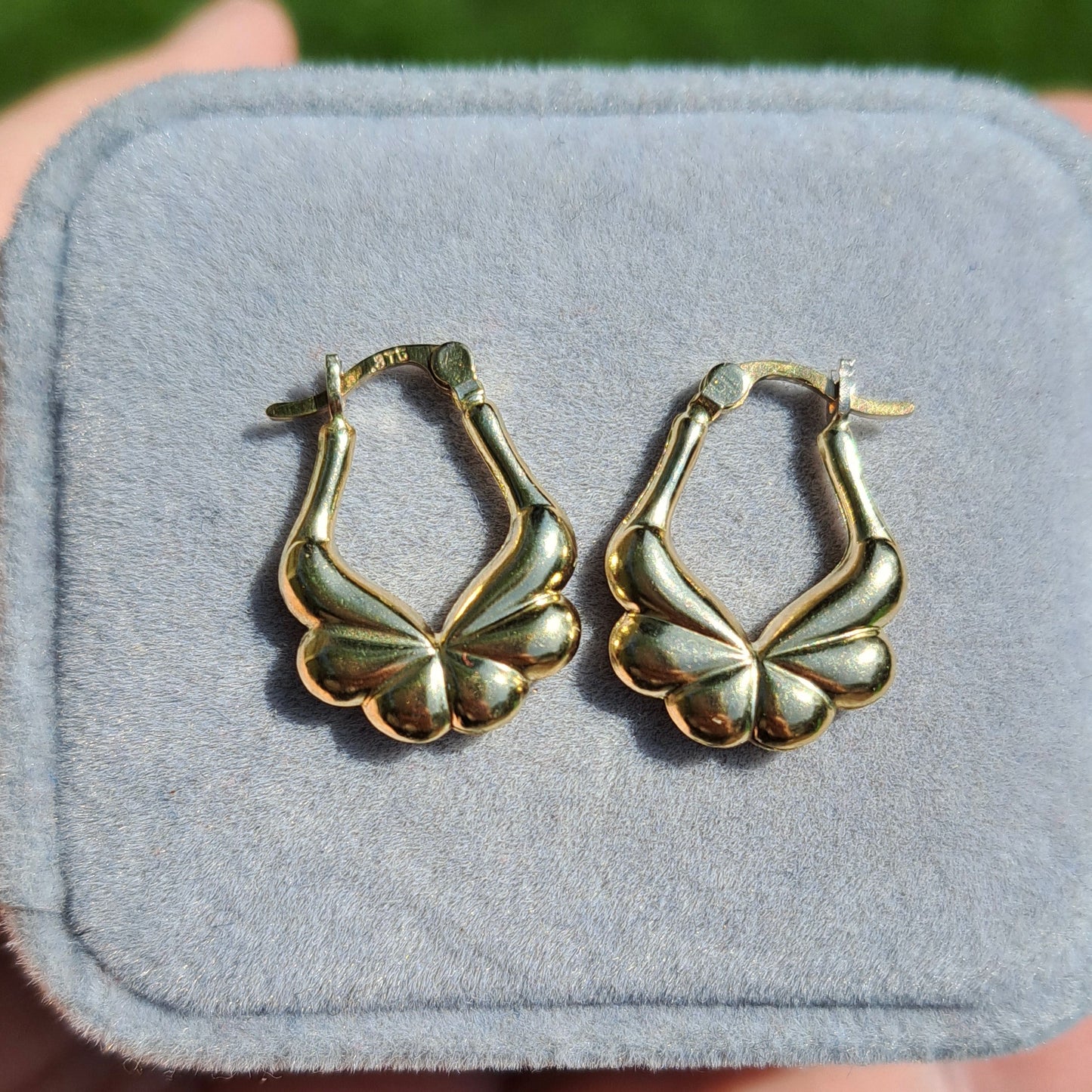 Pre-owned 9ct Gold Fancy Creole Hoop Earrings