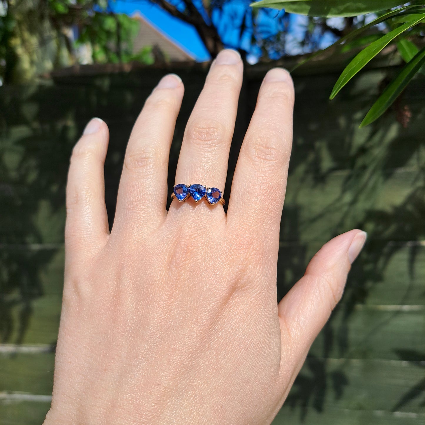 Pre-owned 9ct Gold Tanzanite Three Stone Ring, 2014