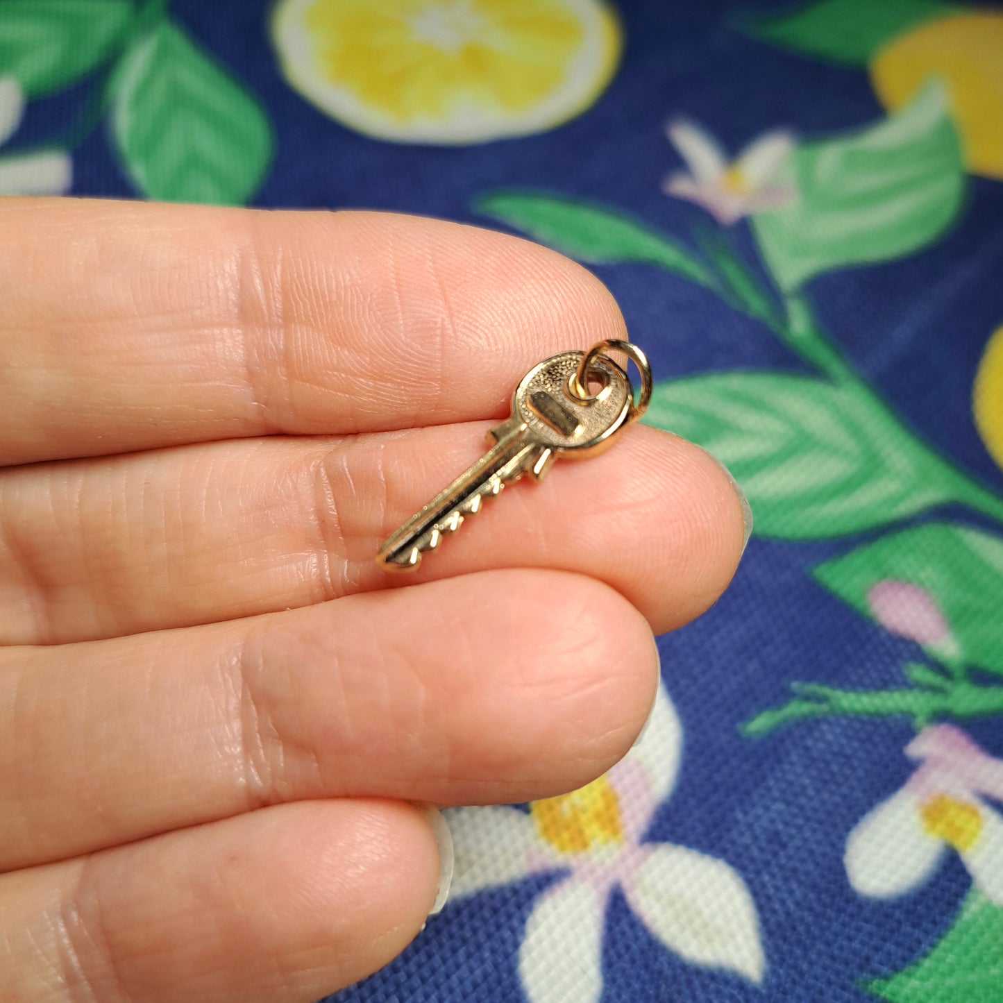 Vintage 9ct Gold Small Yale Key Charm, 1960