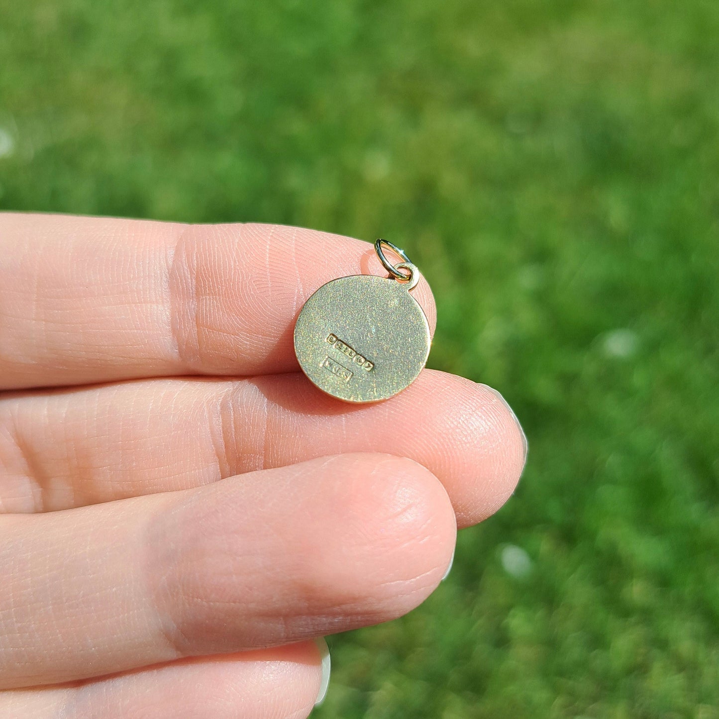 Vintage 9ct Gold Round St Christopher Charm / Pendant, 1958