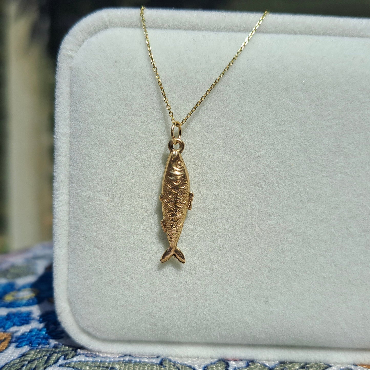 Vintage 9ct Gold Fish Charm / Small Pendant, 1966