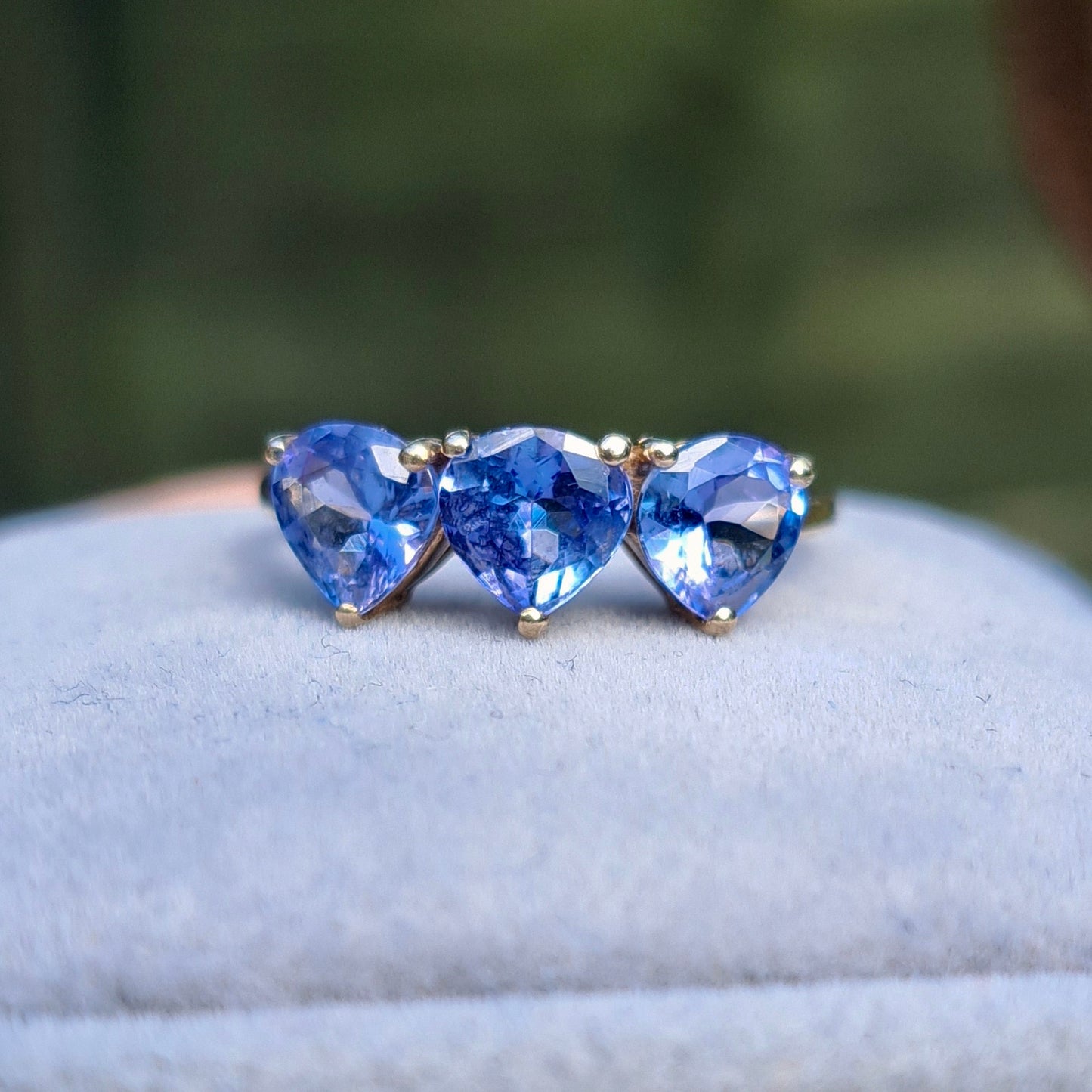 Pre-owned 9ct Gold Tanzanite Three Stone Ring, 2014