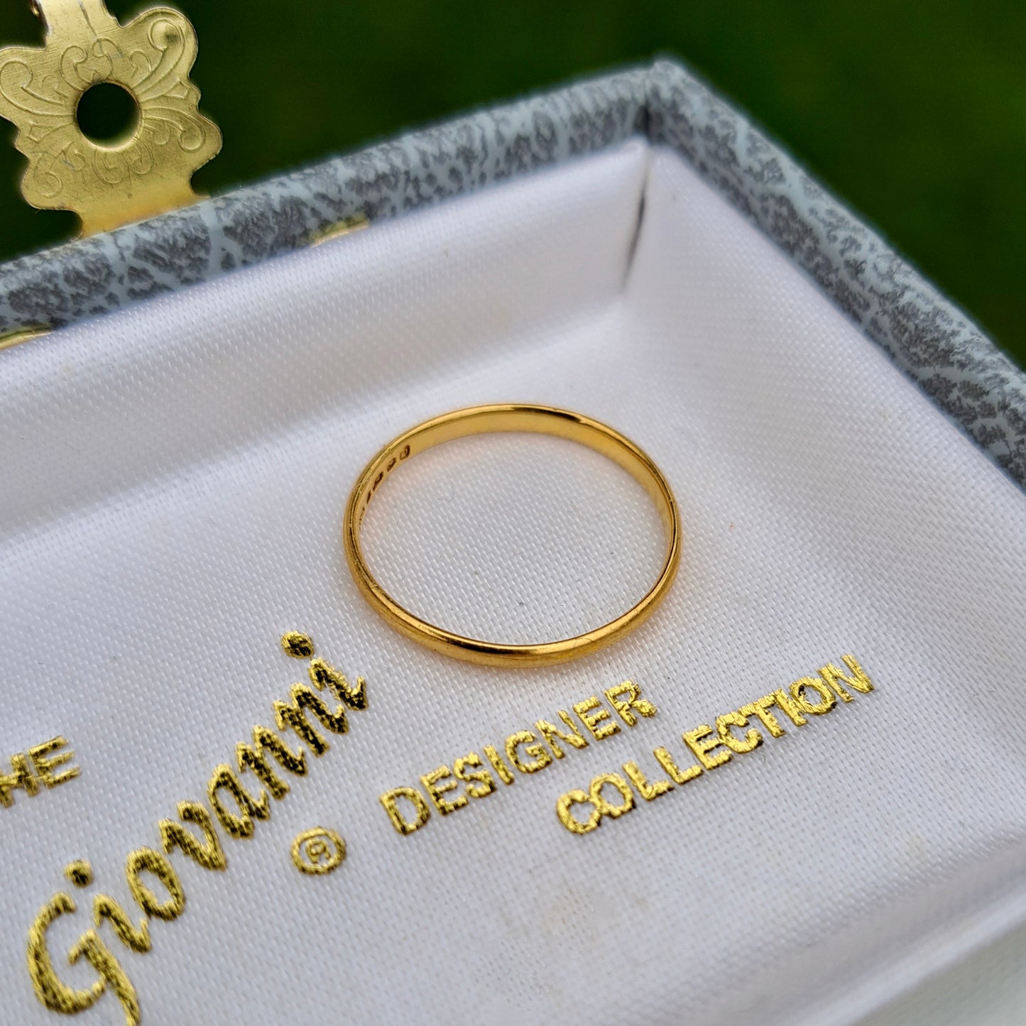Vintage 22ct Gold Slim Wedding Band Ring, 1953