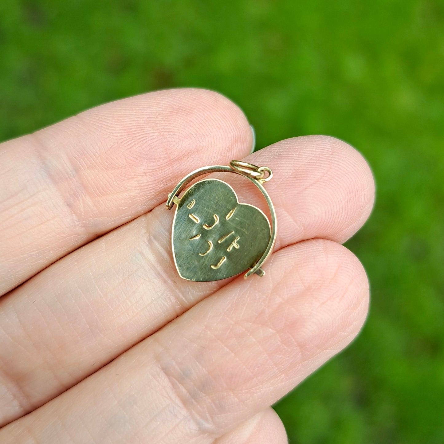 Vintage 9ct Gold "I LOVE YOU" Heart Spinner Charm, 1984