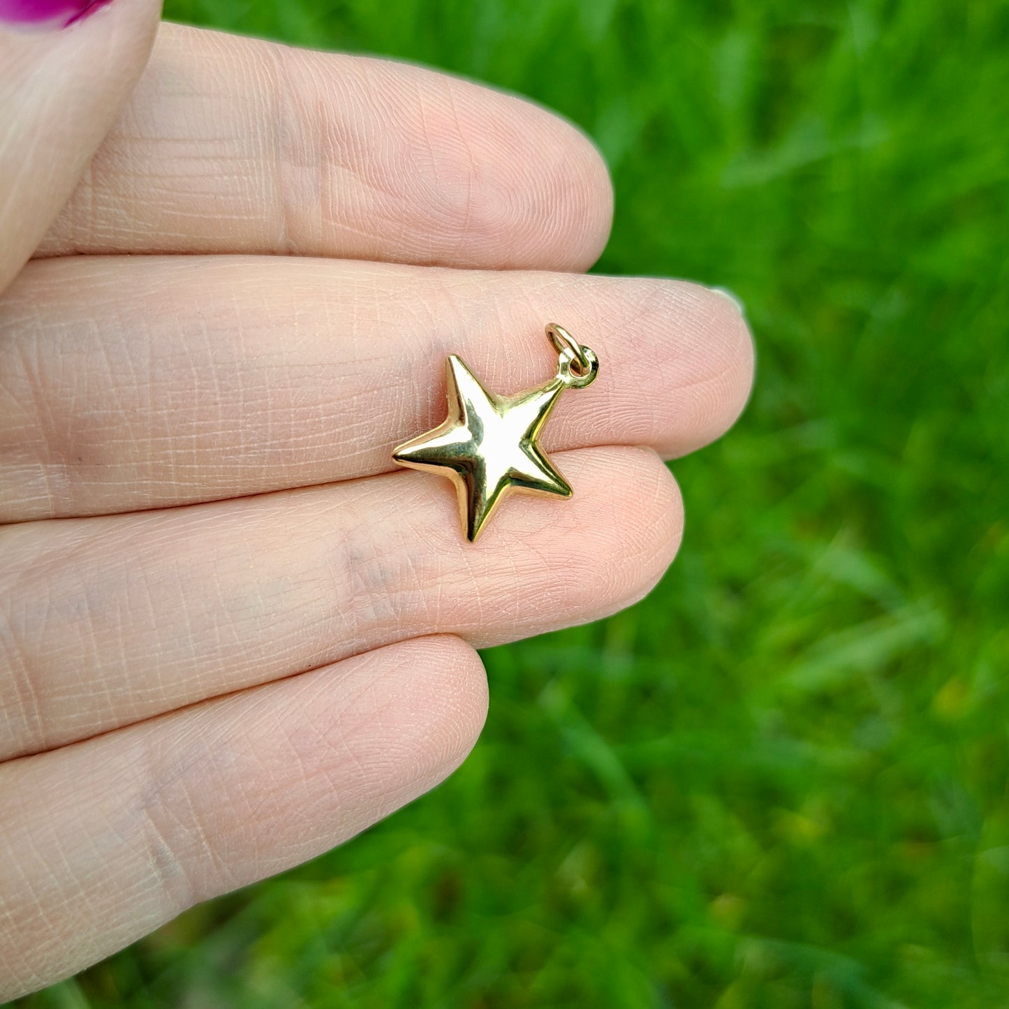 Vintage 9ct Gold Puffy Star Charm
