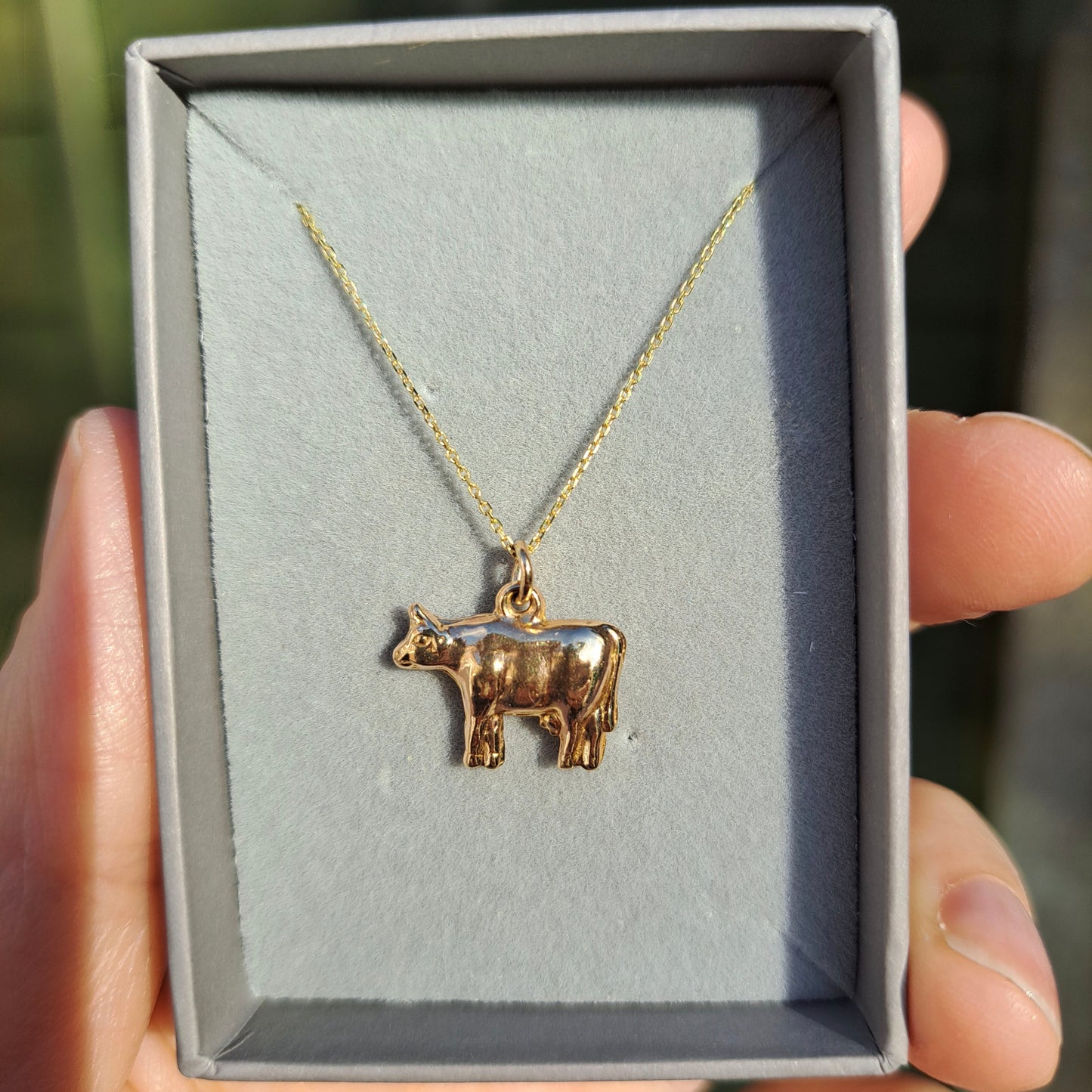Vintage 9ct Gold Cow Charm, 1978
