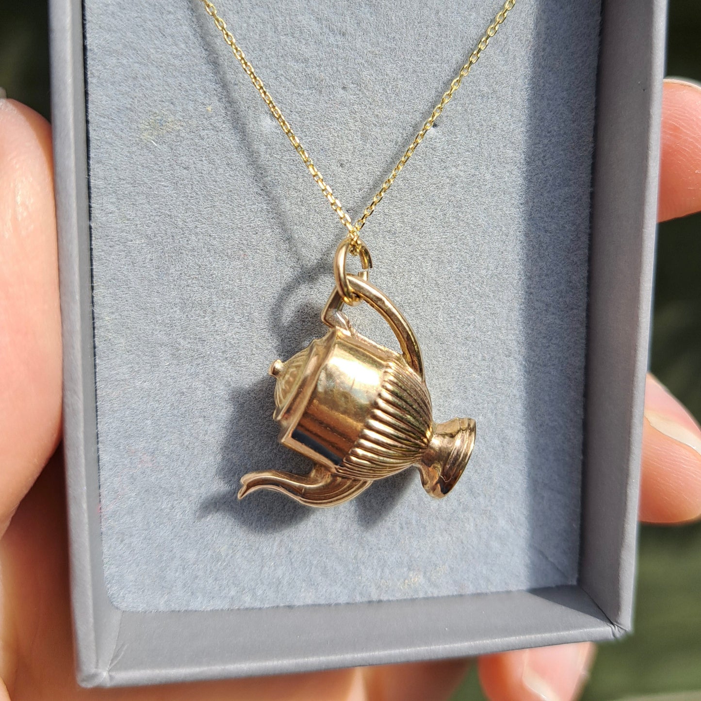 Vintage 9ct Gold Large Coffee Pot Charm, 1965