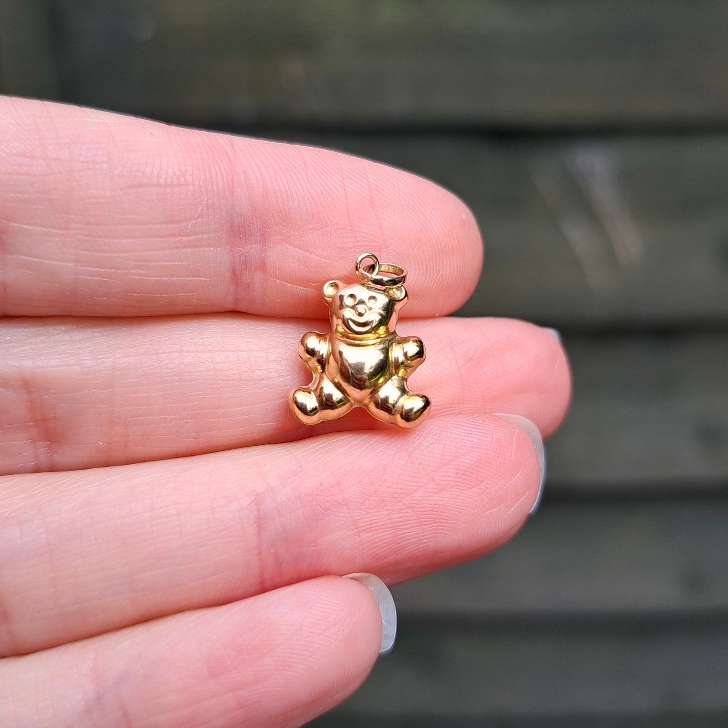 9ct Gold Puffy Teddy Bear Charm