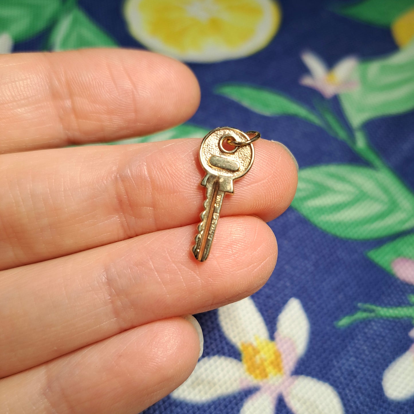 Vintage 9ct Gold Small Yale Key Charm, 1960