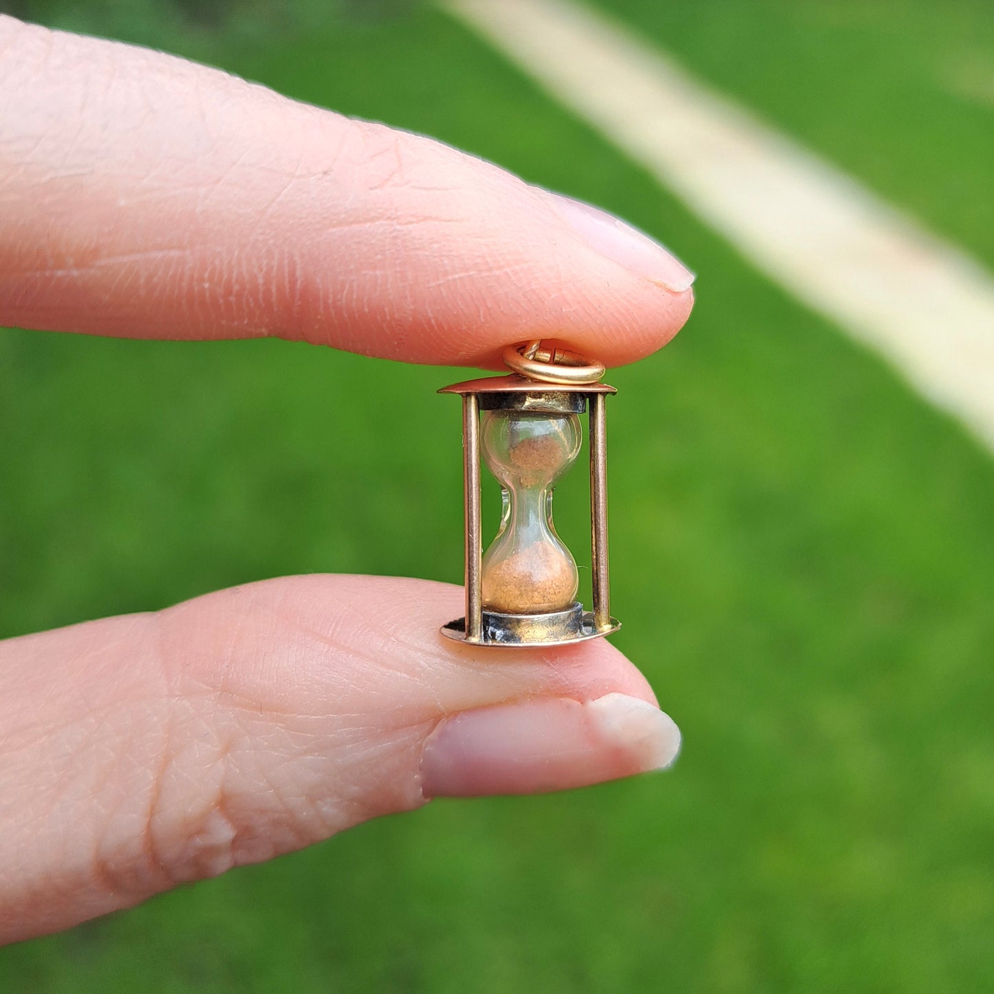 Vintage 9ct Gold Sand Timer / Hourglass Charm, 1960s