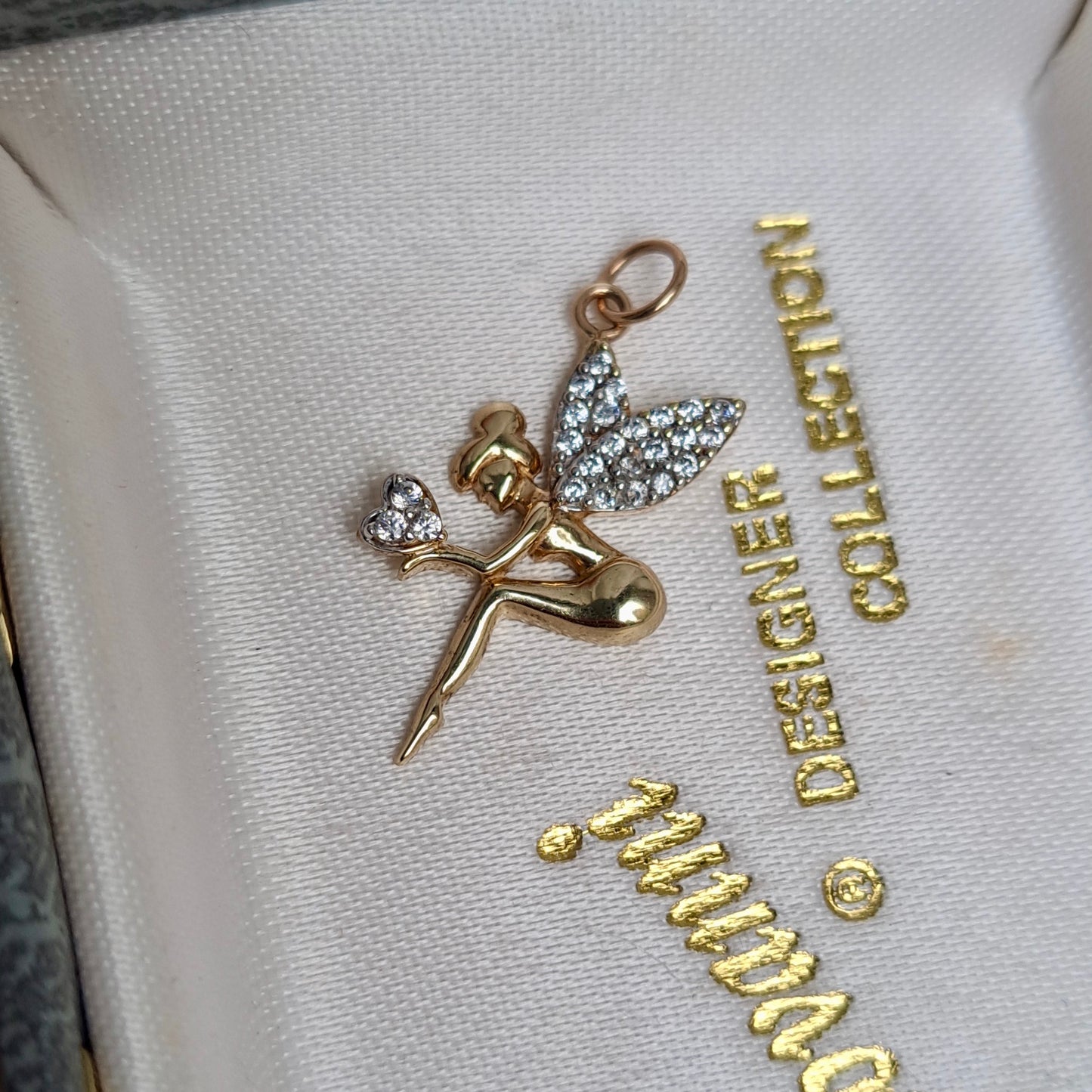 Pre-owned 9ct Gold Cubic Zirconia Fairy Pendant