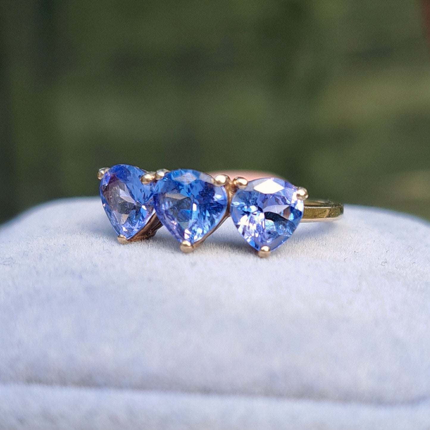 Pre-owned 9ct Gold Tanzanite Three Stone Ring, 2014
