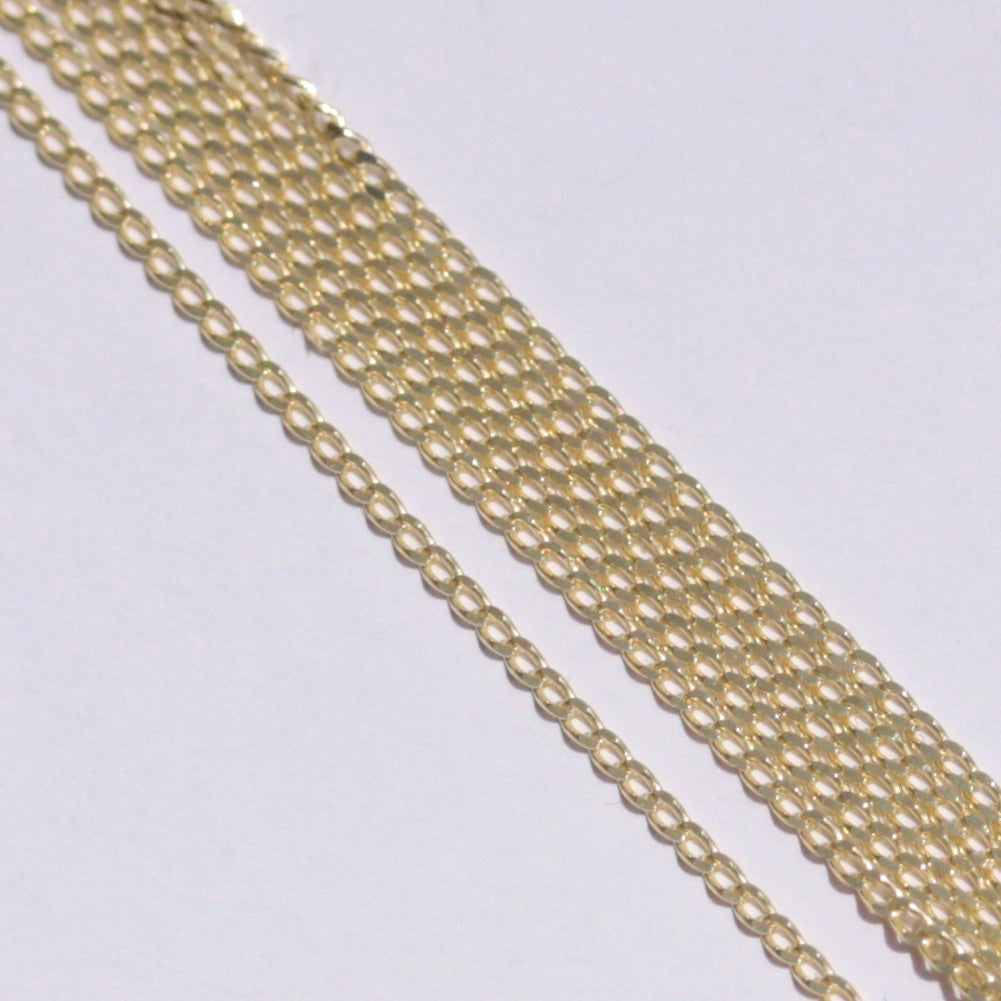 Solid 9ct Yellow Gold Micro Curb Chain, 0.7mm