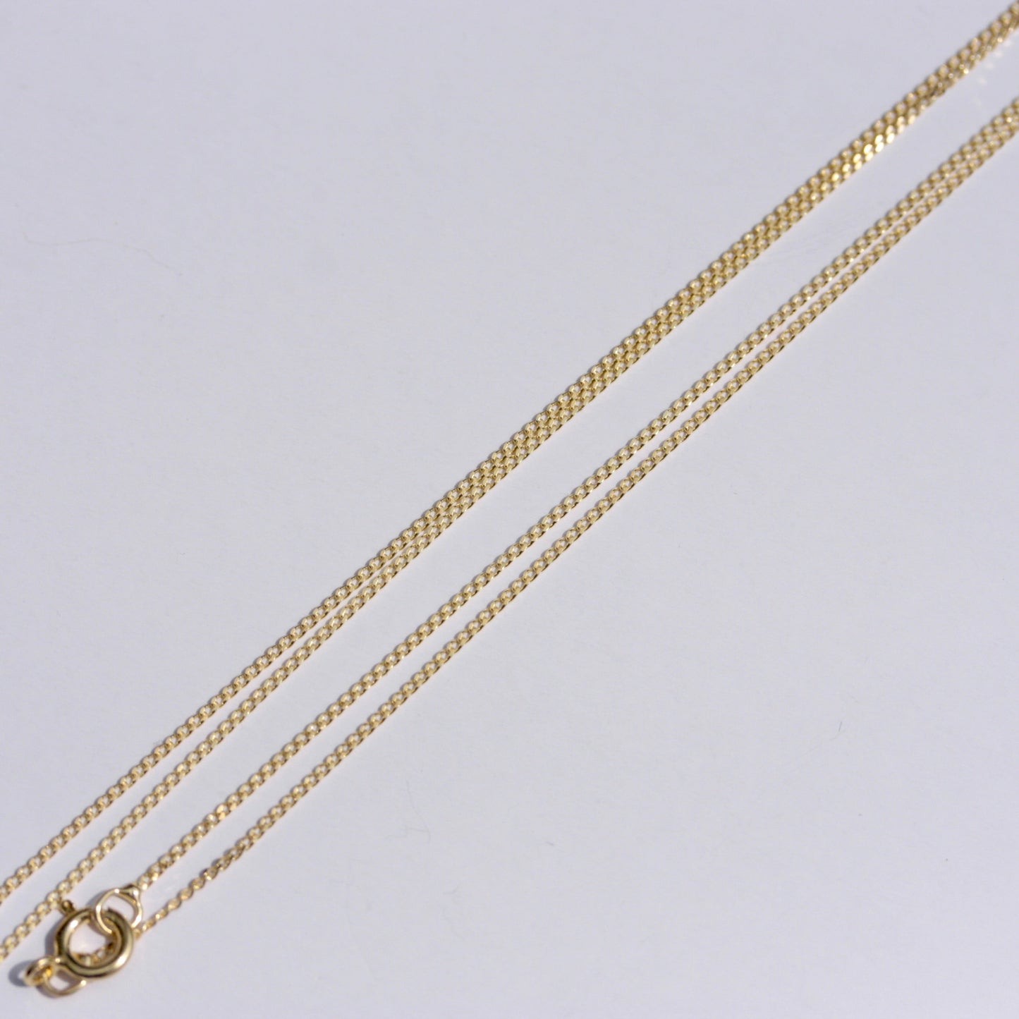 Solid 9ct Yellow Gold Micro Curb Chain, 0.7mm