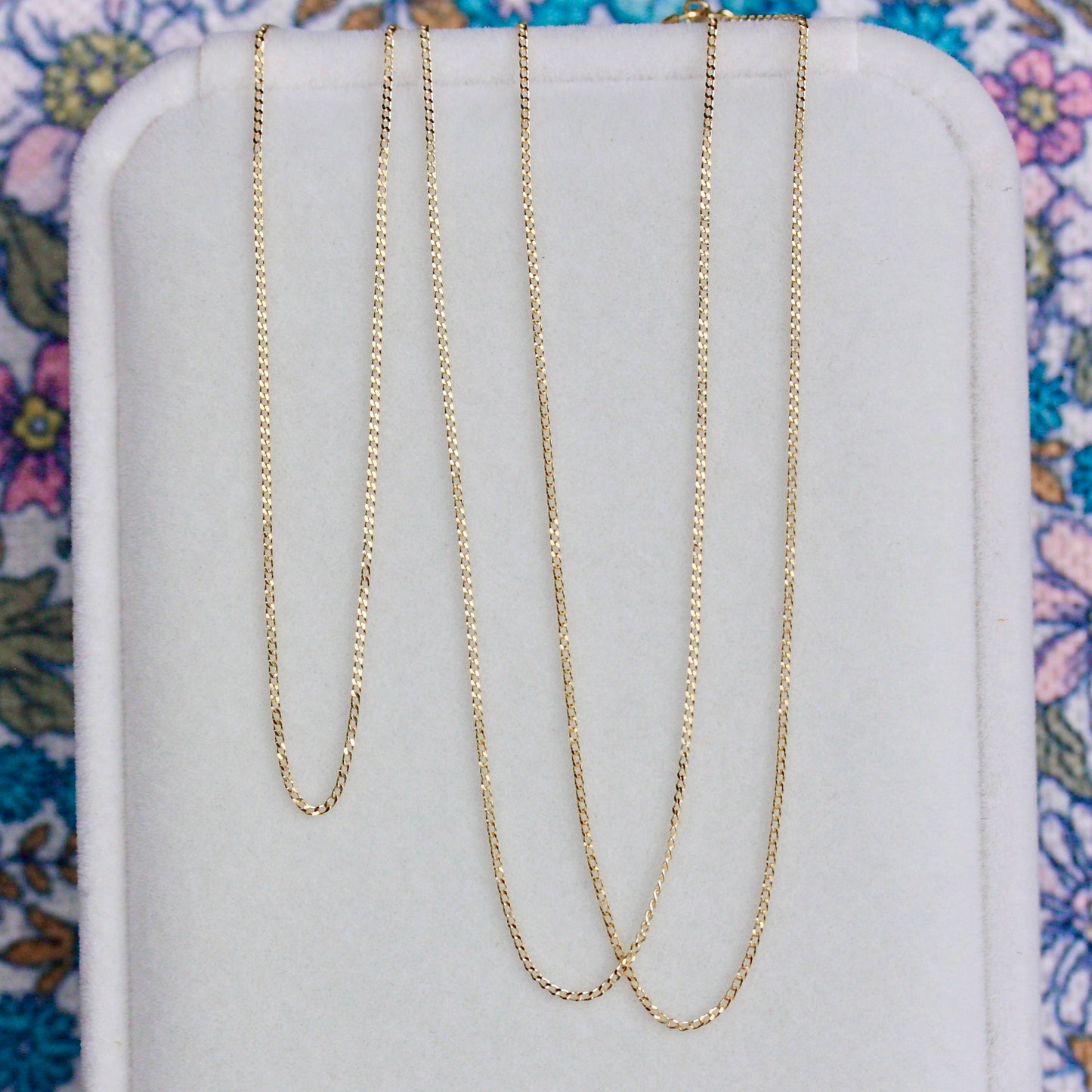 Solid 9ct Yellow Gold Micro Curb Chain, 0.7mm