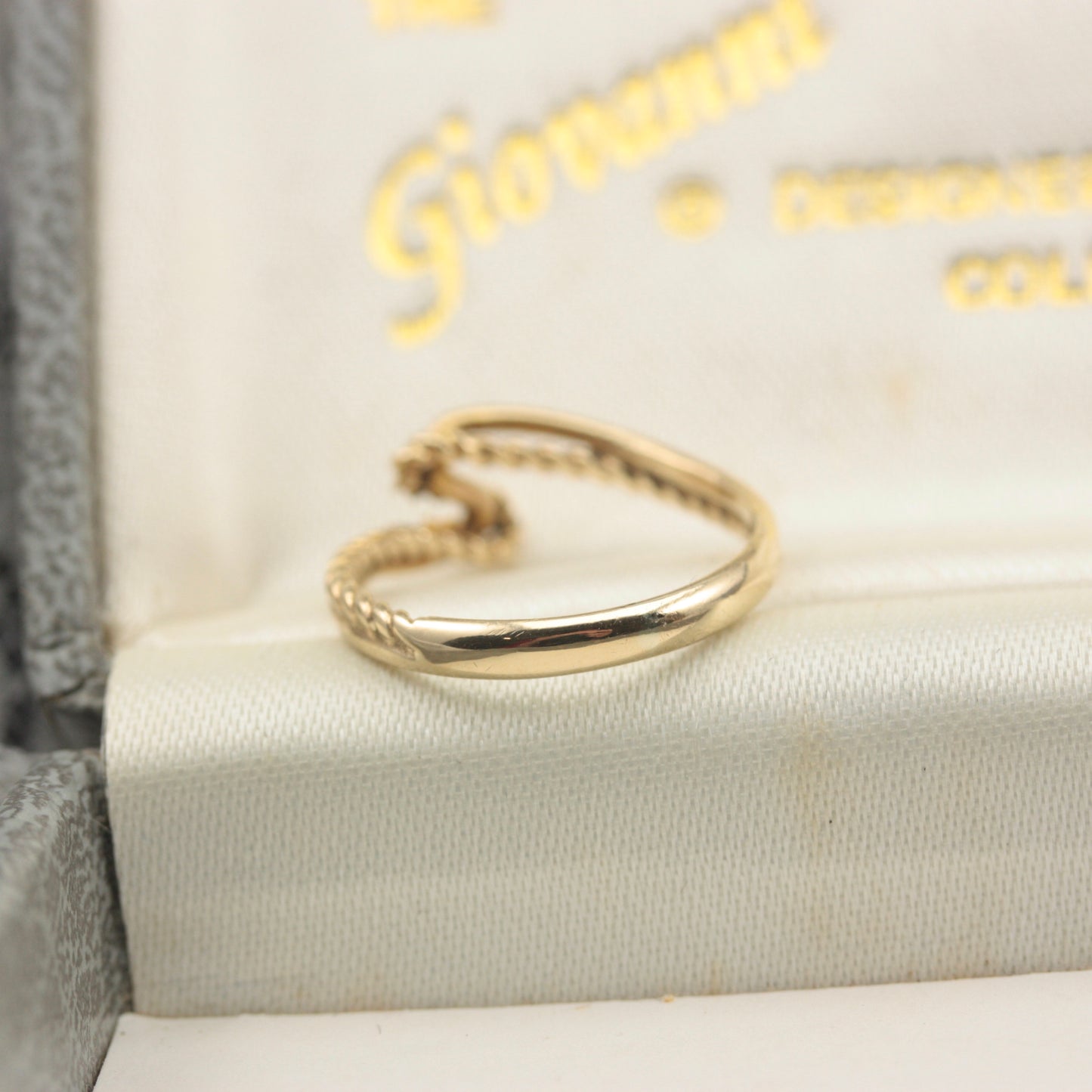 Vintage 9ct Gold Rope Twist Ring, 1979