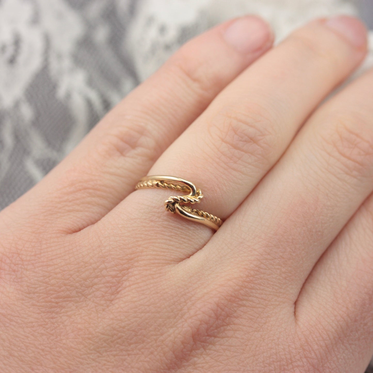 Vintage 9ct Gold Rope Twist Ring, 1979