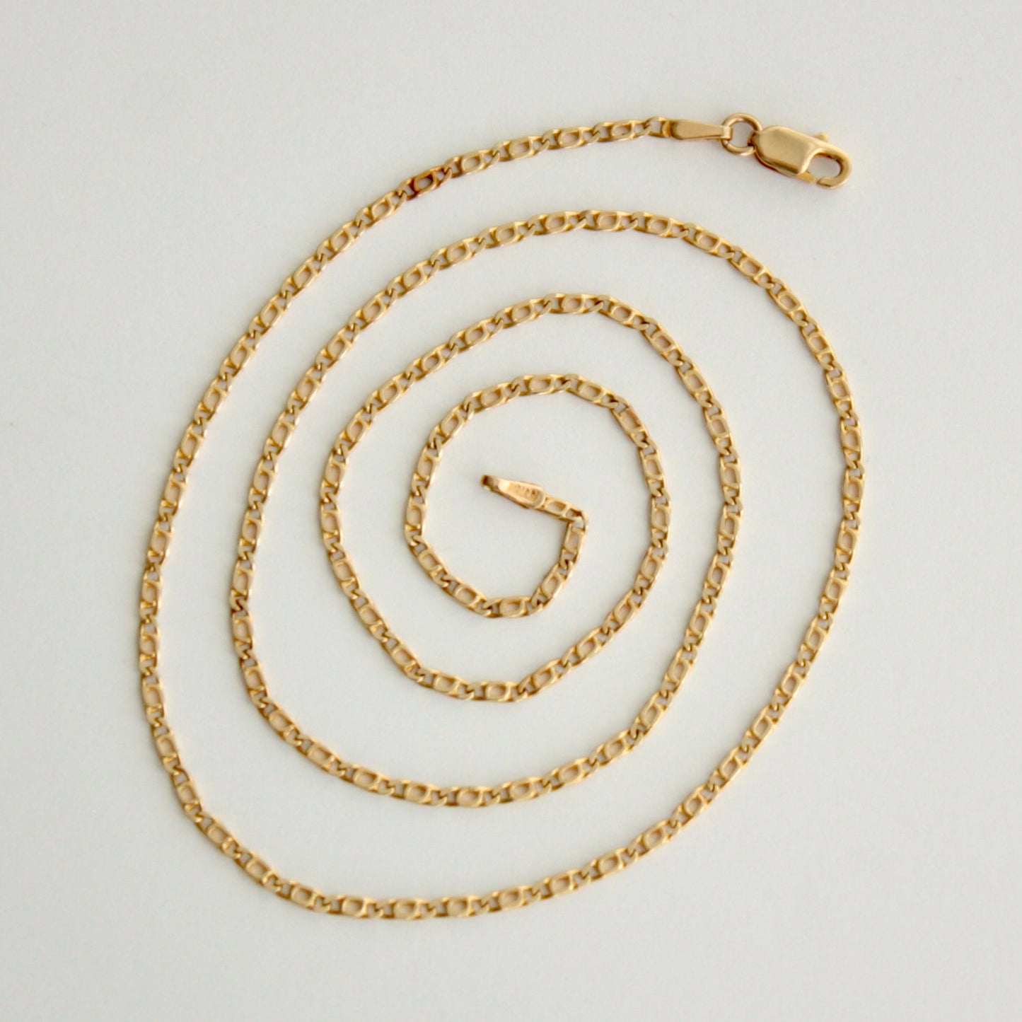 Pre-owned Italian 14K Gold Fancy Link Chain Necklace, 20 inches