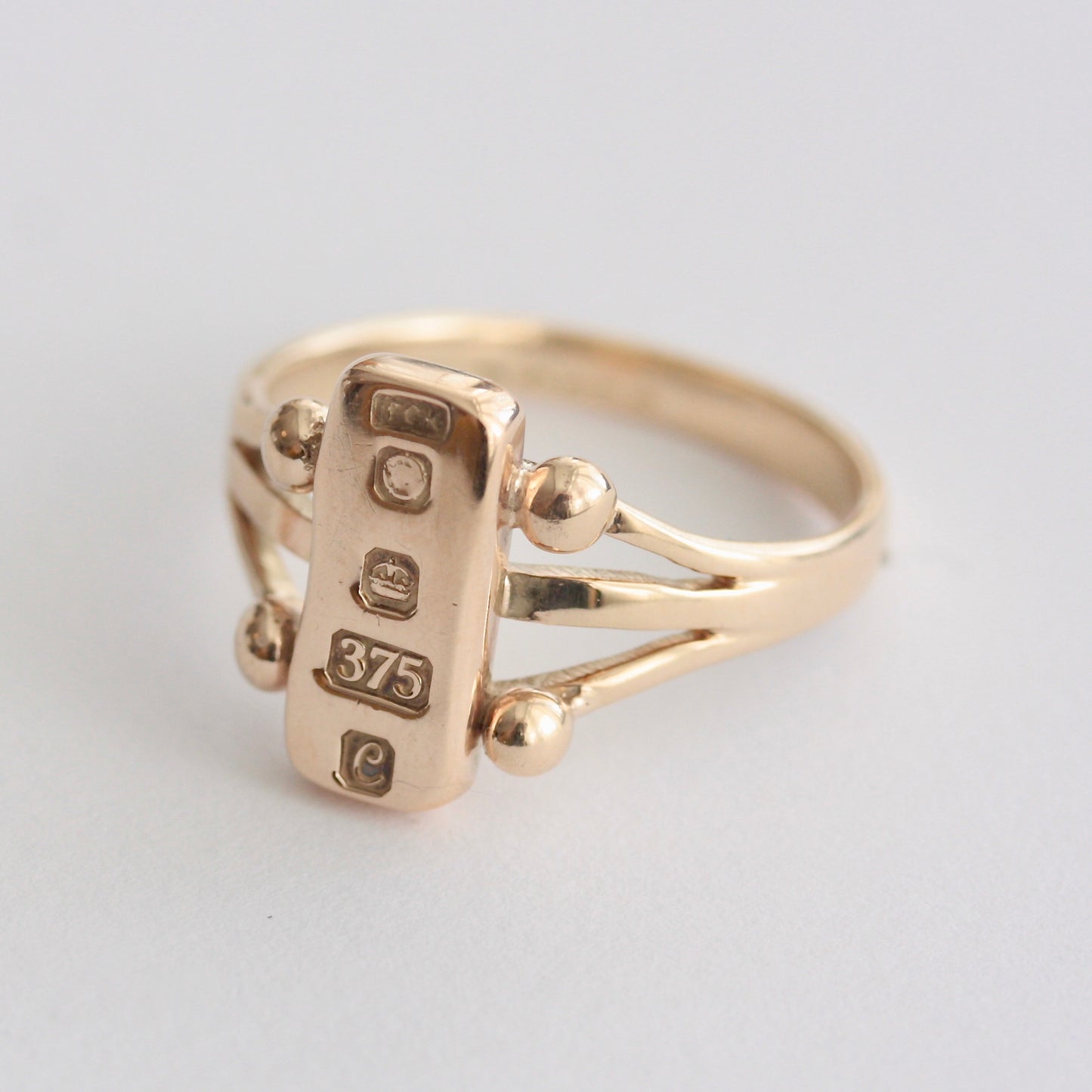 vintage 9ct gold ingot ring