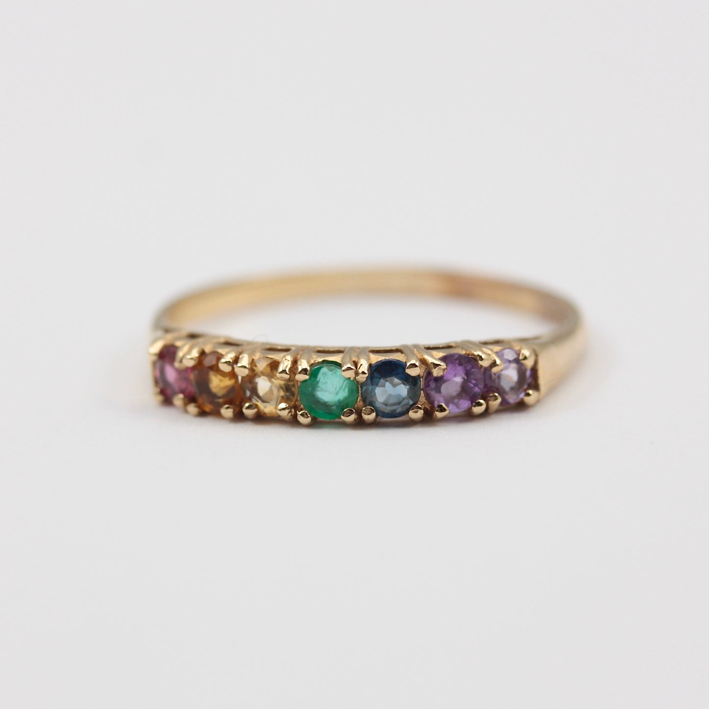 vintage 9ct gold multi gemstone ring