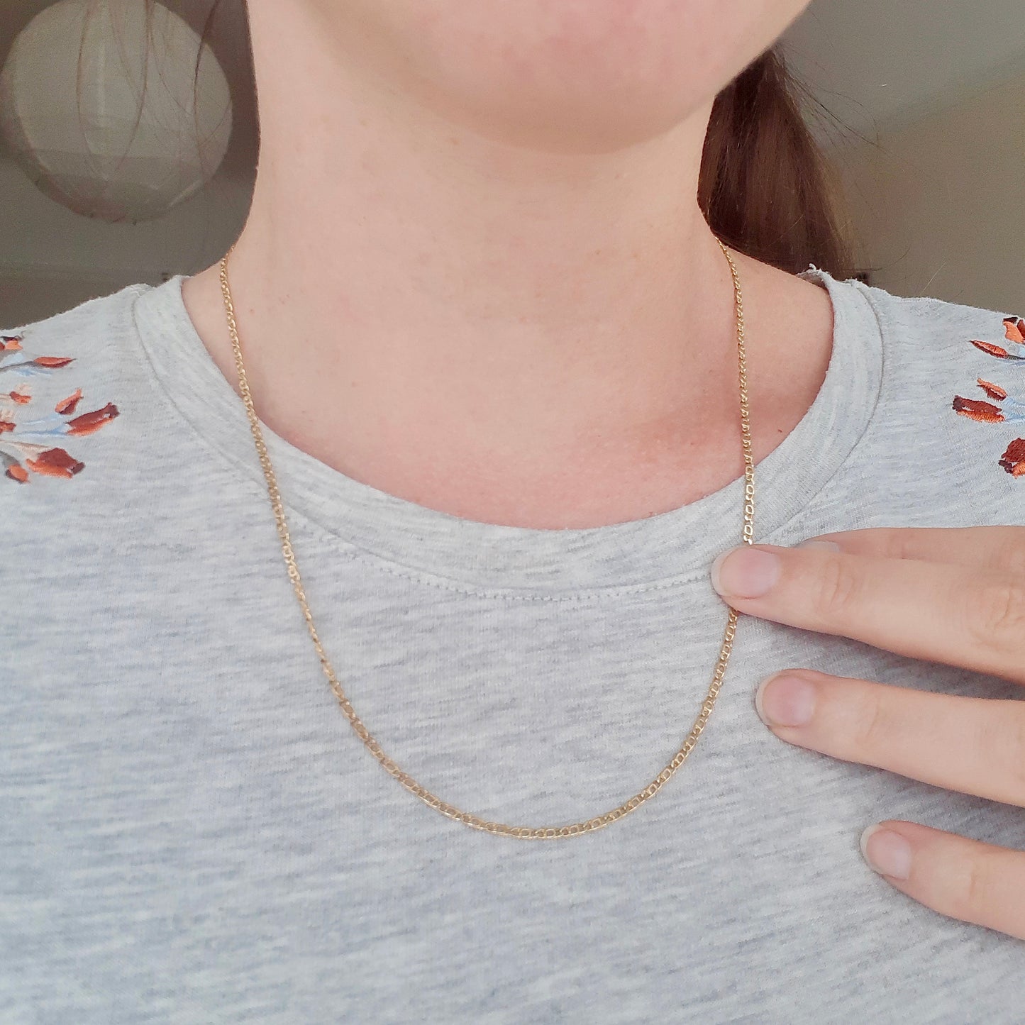 Pre-owned Italian 14K Gold Fancy Link Chain Necklace, 20 inches