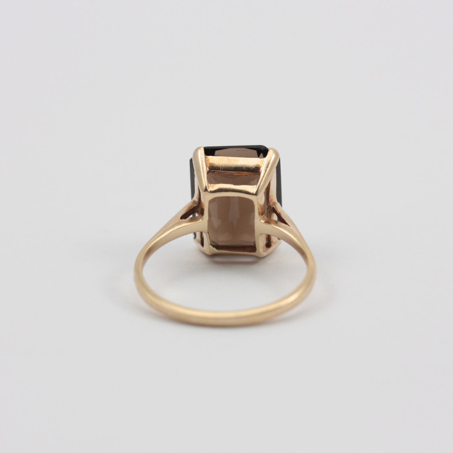 Vintage 9ct Gold Smoky Quartz Cocktail Ring, 1966