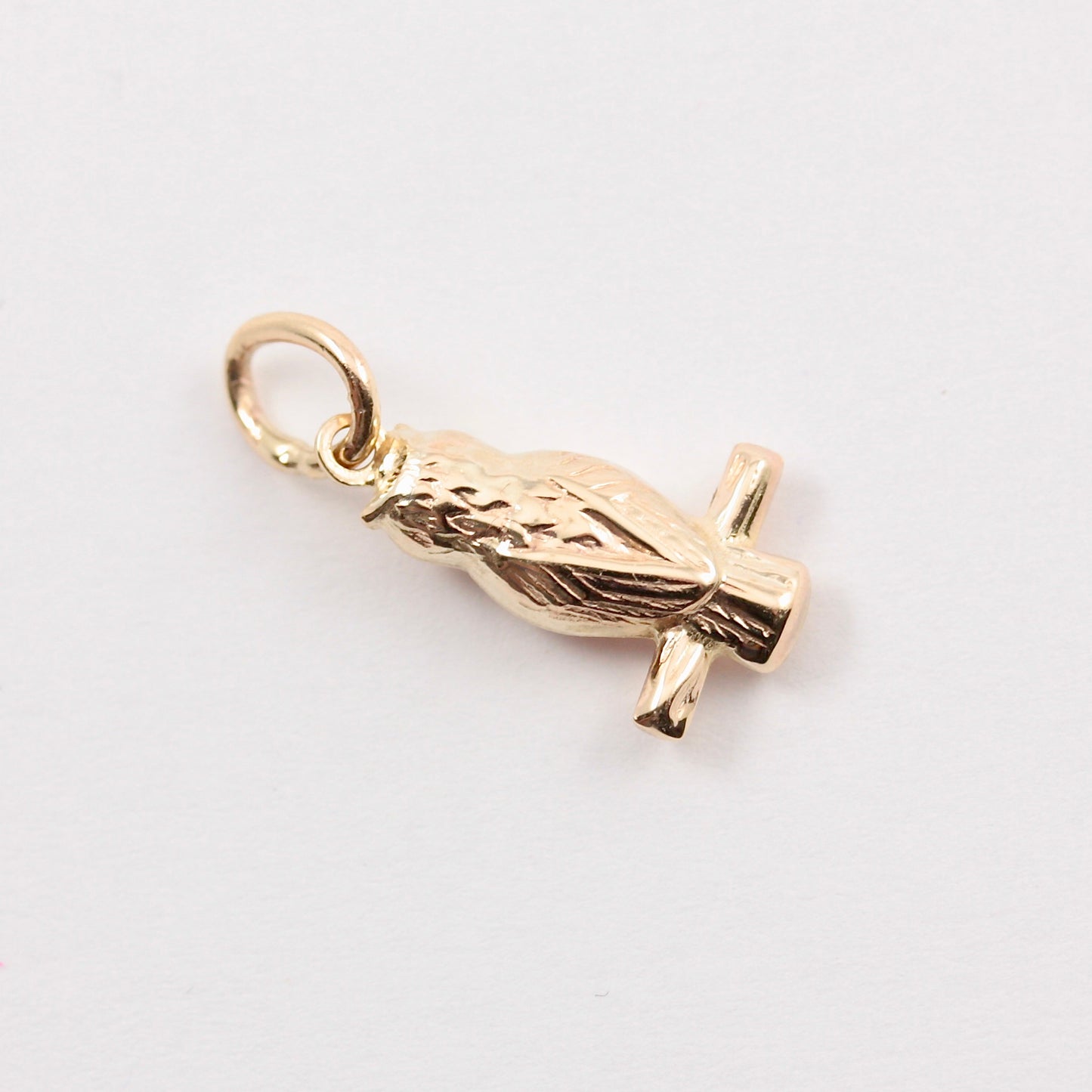 Vintage 9ct Gold Owl on Branch Charm