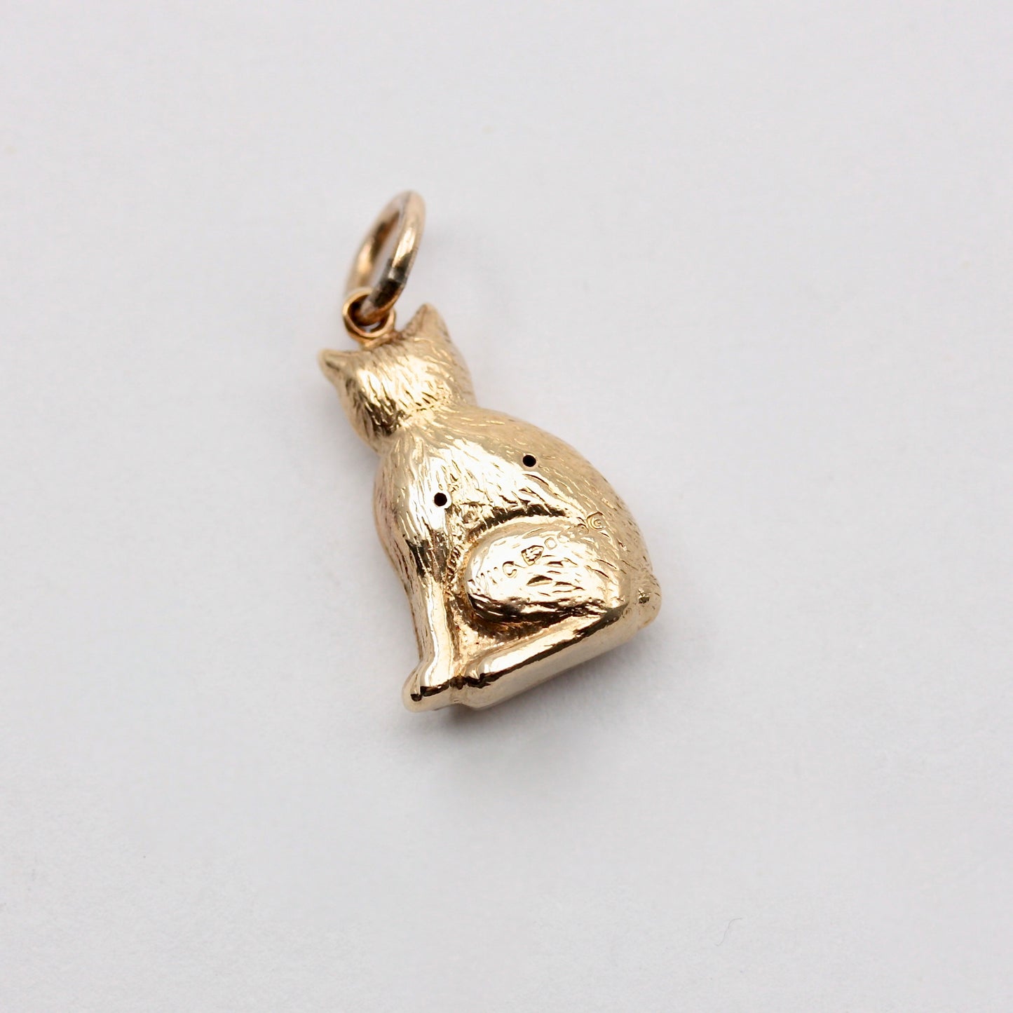 Vintage 9ct Gold Cat Charm, 1957
