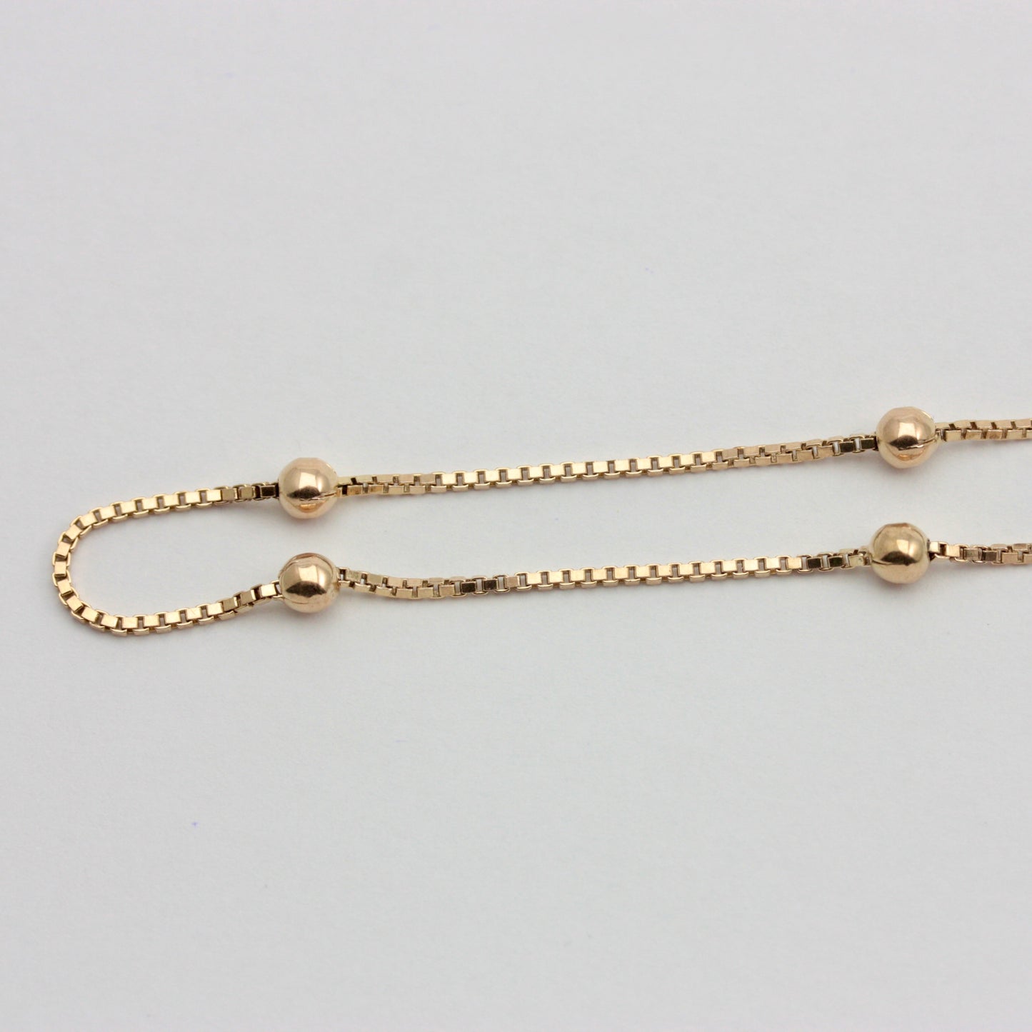 Pre-owned 9ct Gold Ball and Box Chain Bracelet
