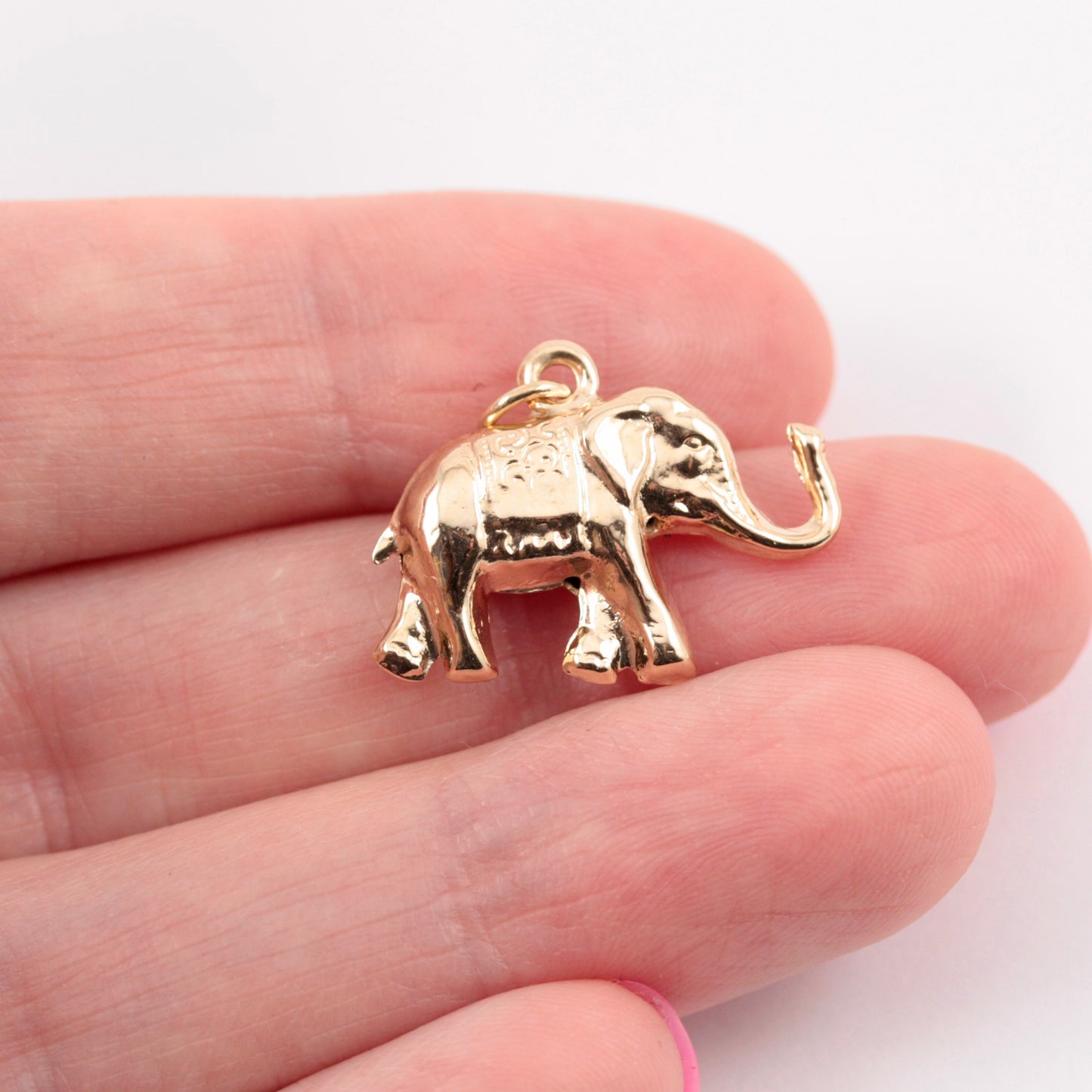 Vintage 9ct Gold Elephant Charm, 1975