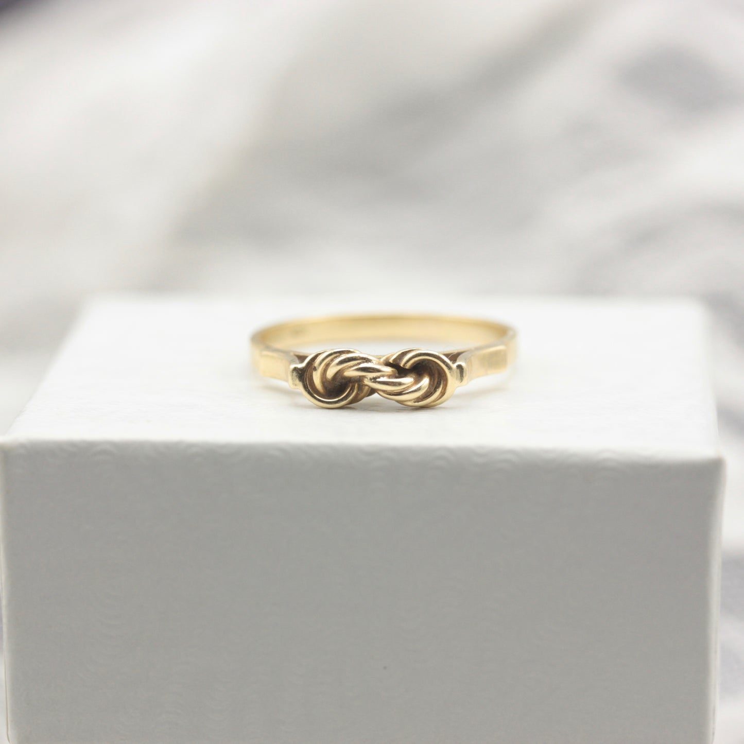 Vintage 14ct Yellow Gold Knot Front Ring, 14K Gold, Size M 1/5