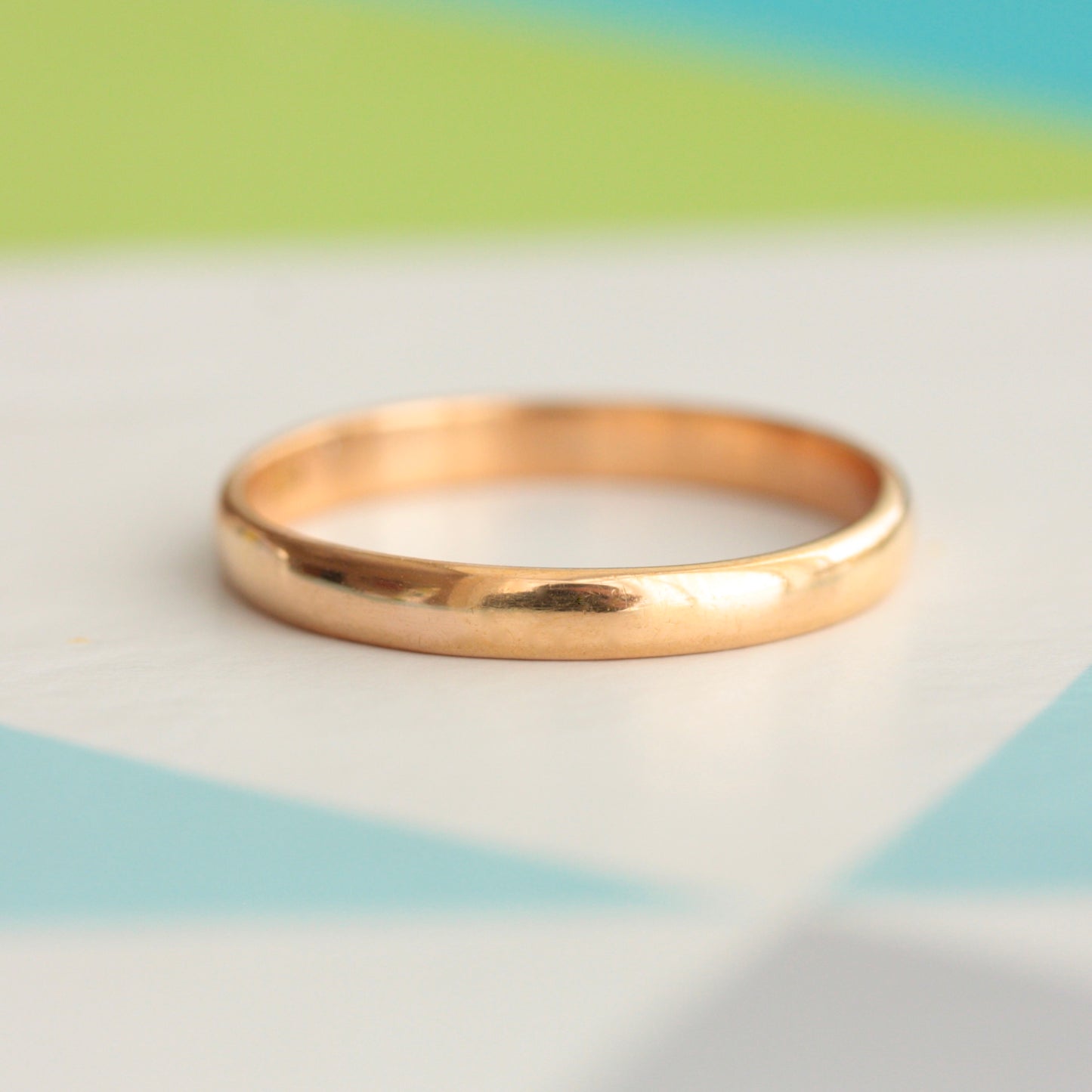 Vintage 22ct Gold Slim Wedding Band Ring, 1936