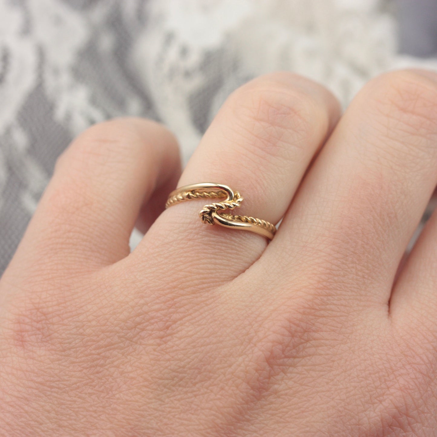 Vintage 9ct Gold Rope Twist Ring, 1979