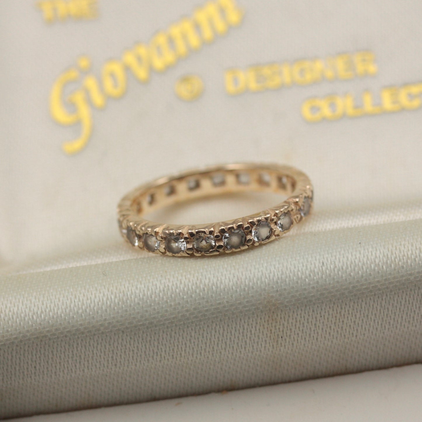 Vintage 9ct Gold Colourless Quartz Eternity Ring, 1970s
