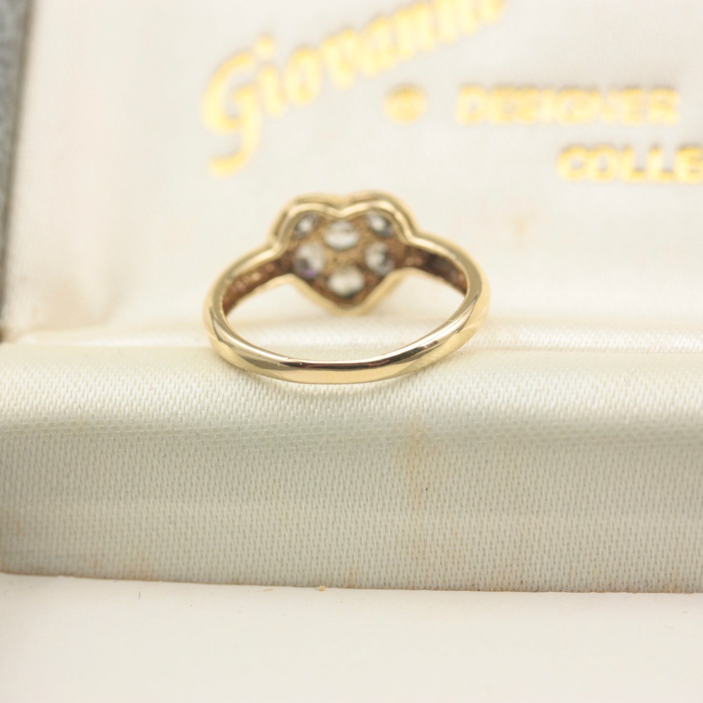 Pre-owned 9ct Gold and CZ Puffy Heart Ring