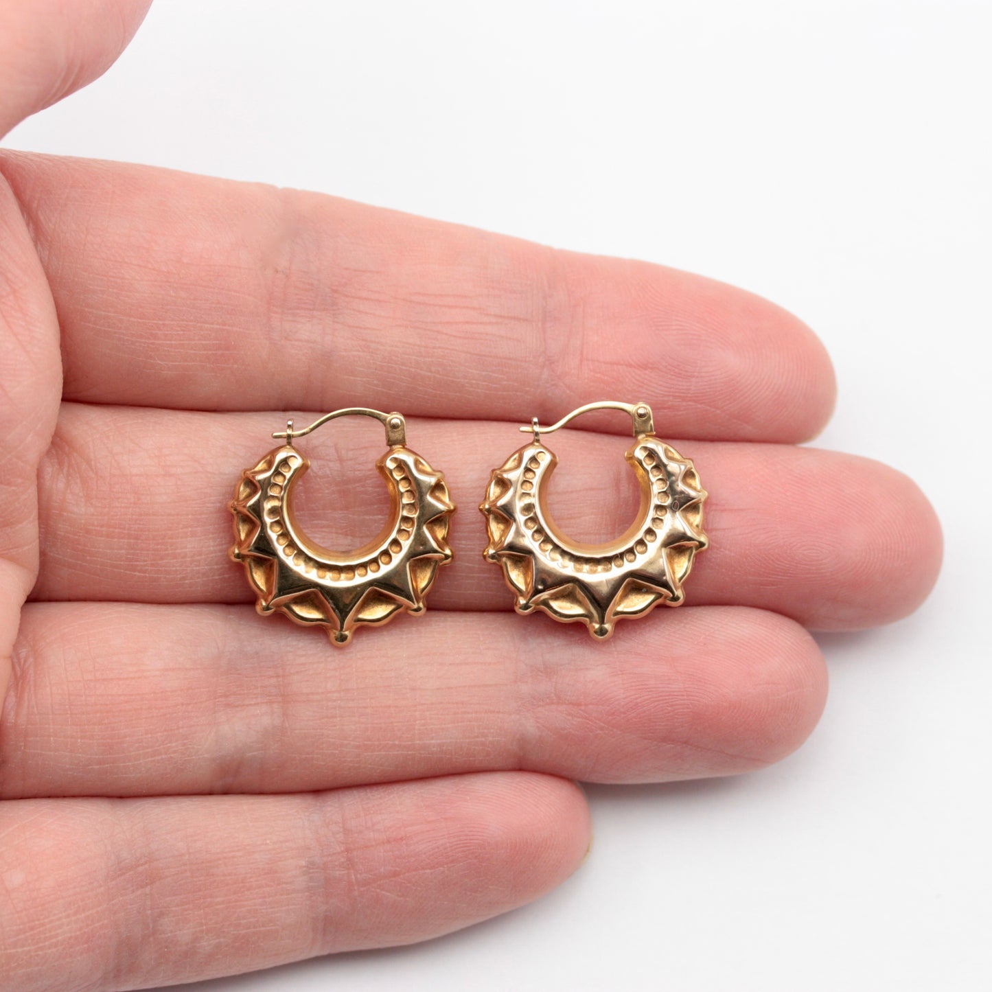 Pre-owned 9ct Gold Traditional Style Creole Hoop Earrings, Medium