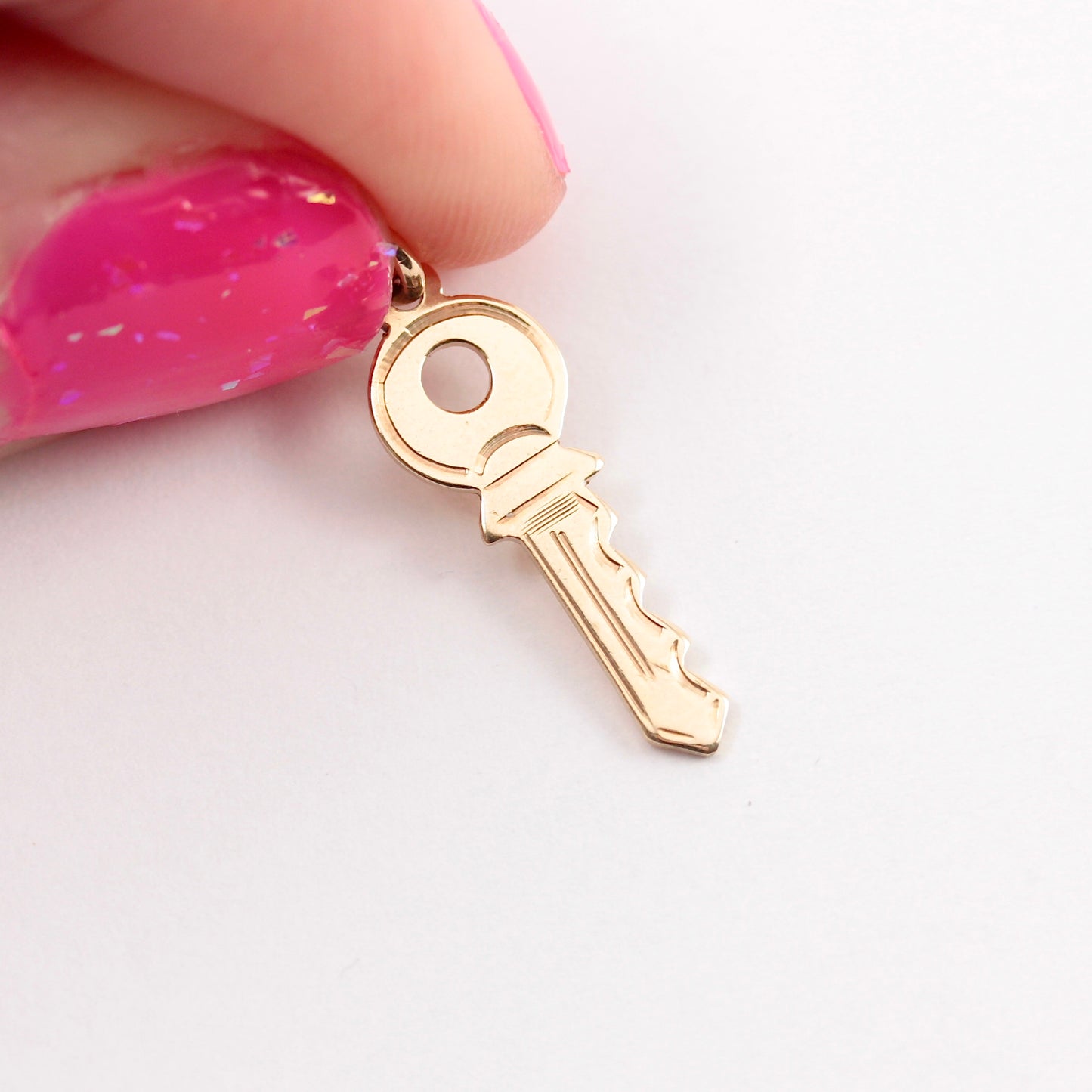 Small Vintage 9ct Gold Yale Style Key Charm, 1964