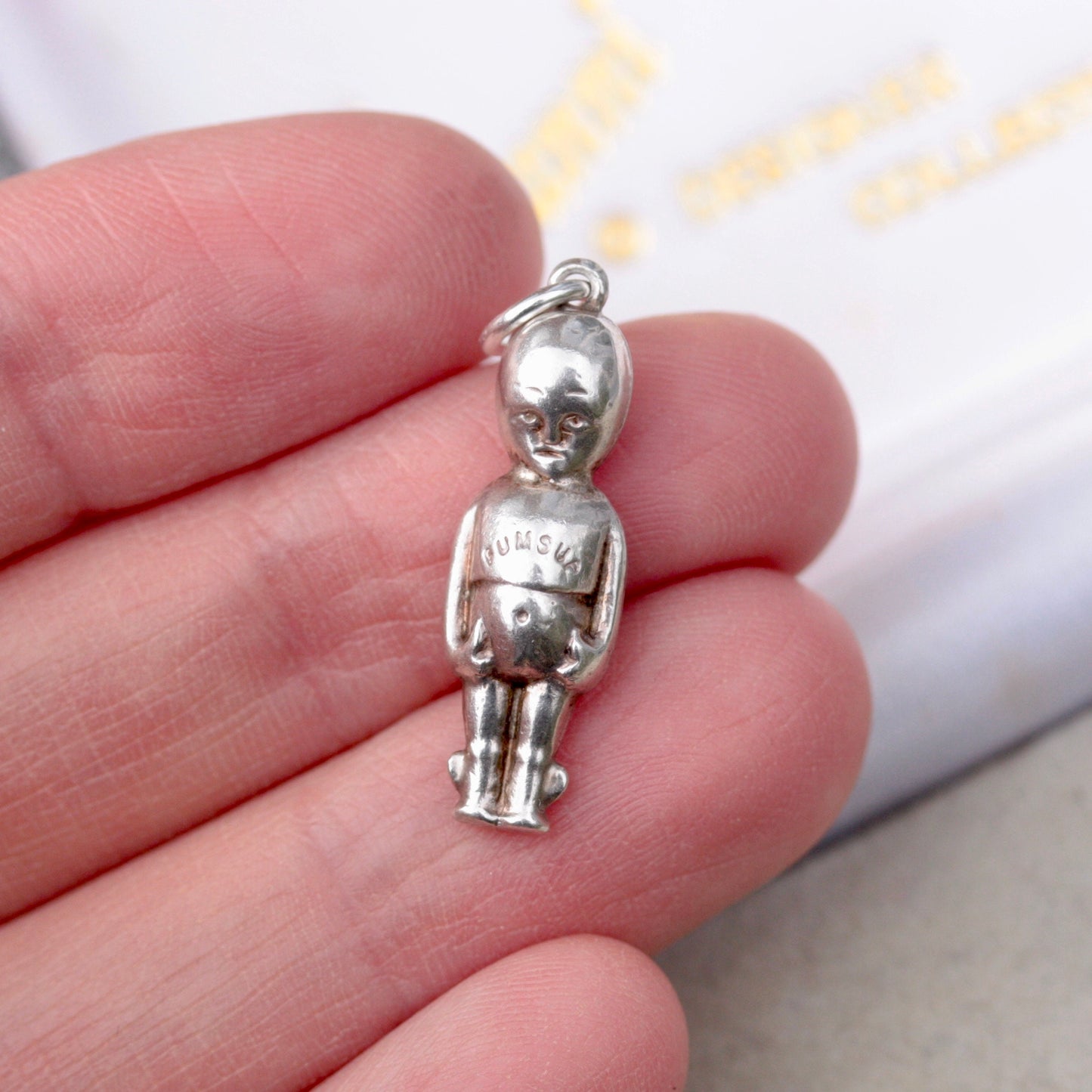 Rare Antique WW1 Puffed Silver FUMSUP Good Luck Charm
