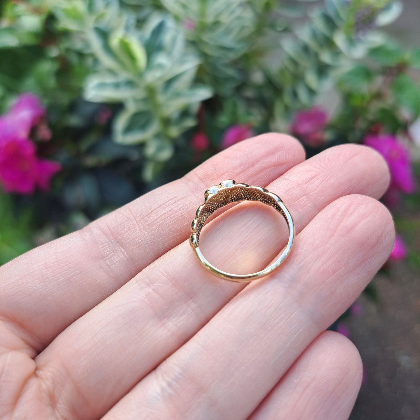 Vintage 9ct Gold Puffy Twist Heart Ring, c1980s