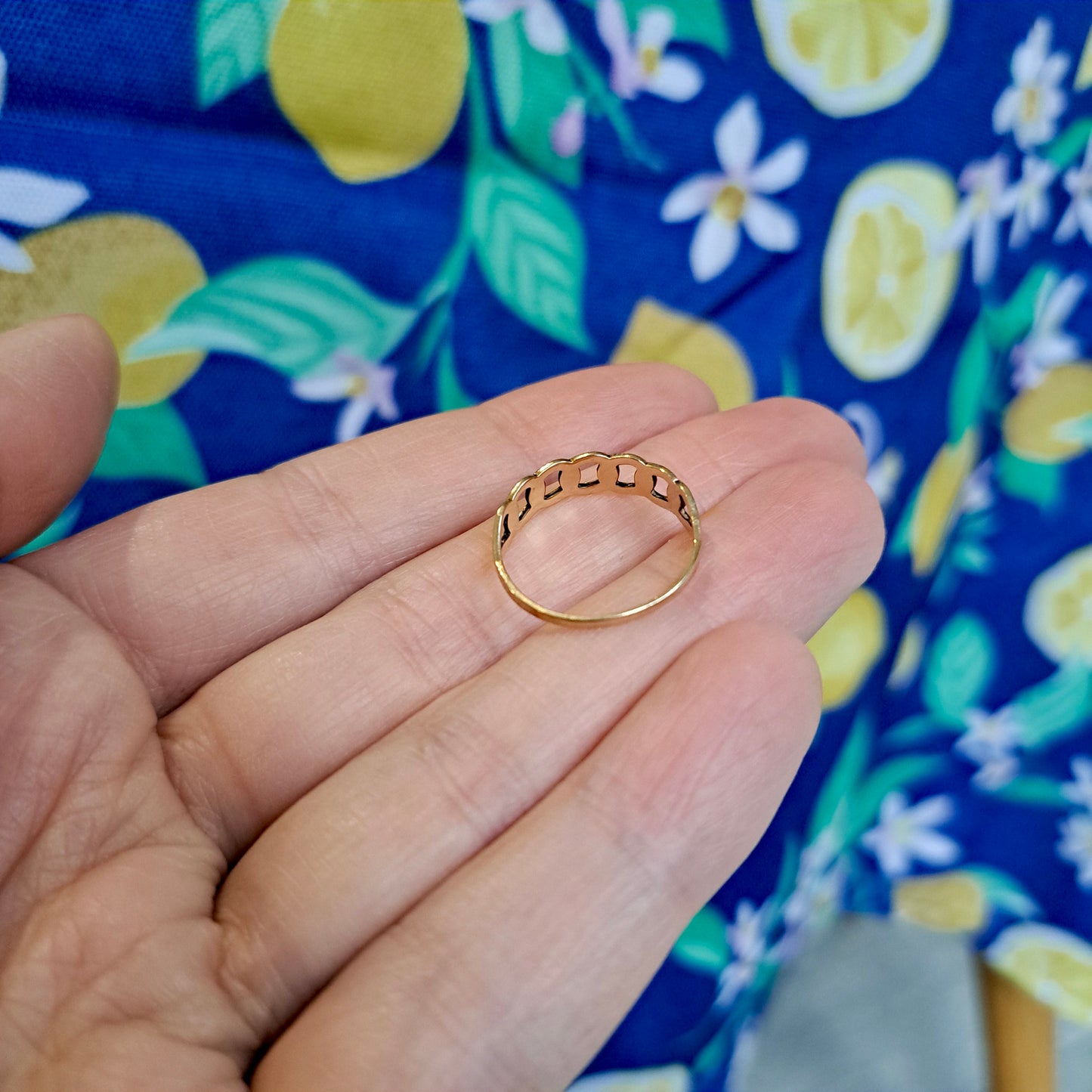 Vintage 9ct Gold Chain Link Style Ring, c1980s