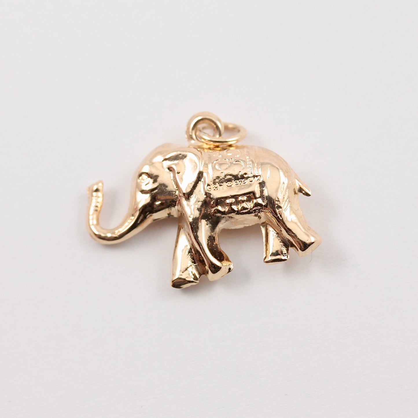 Vintage 9ct Gold Elephant Charm, 1975
