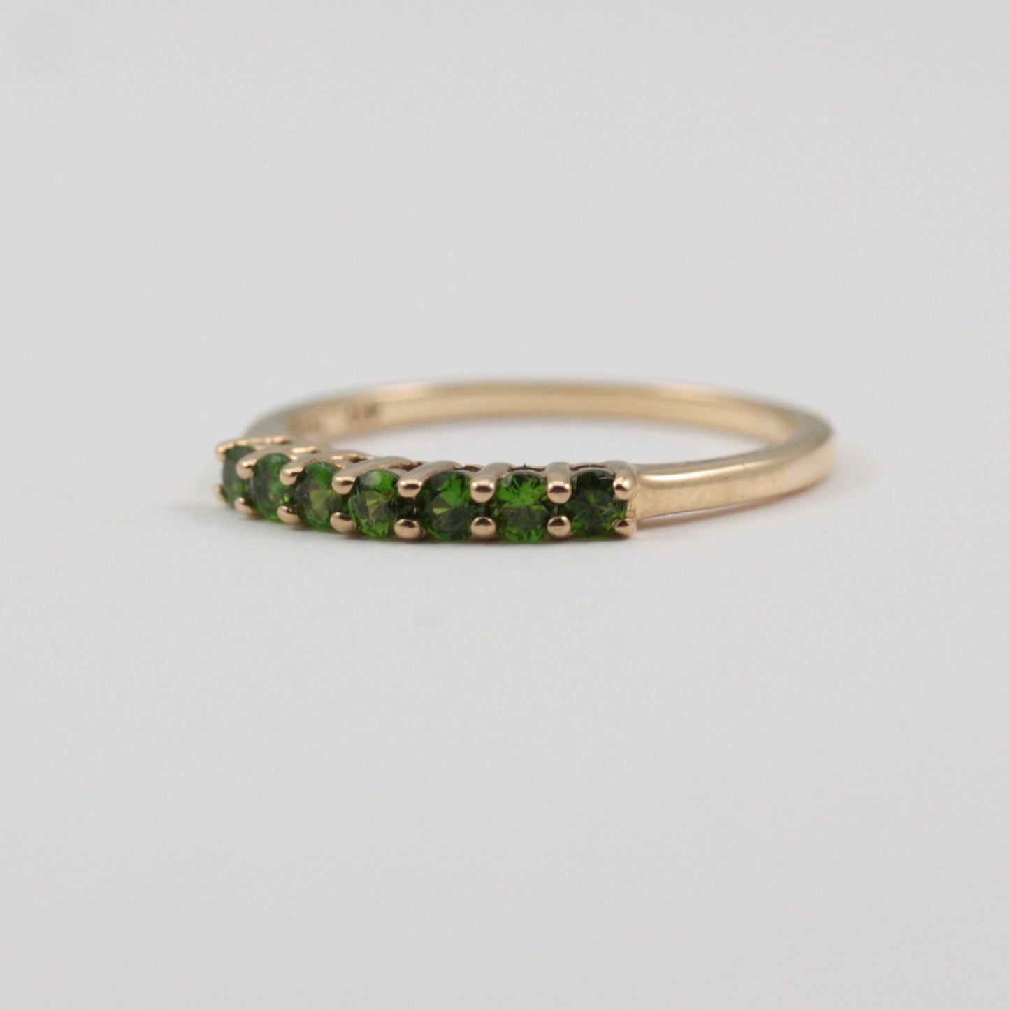 Pre-owned 9ct Gold Chrome Diopside 7 Stone Stacker Ring