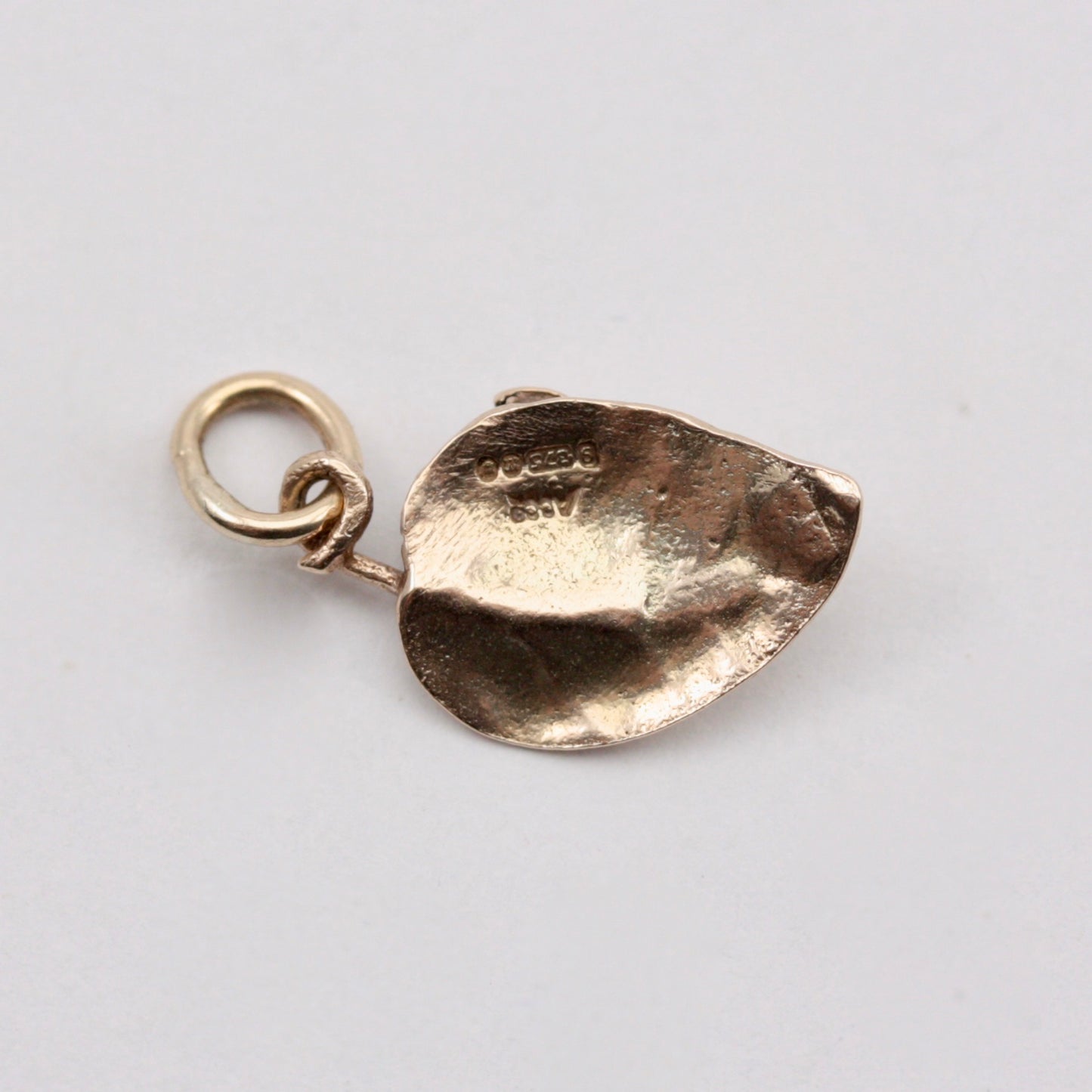 Vintage 9ct Gold Ladybird on Leaf Charm, 1967