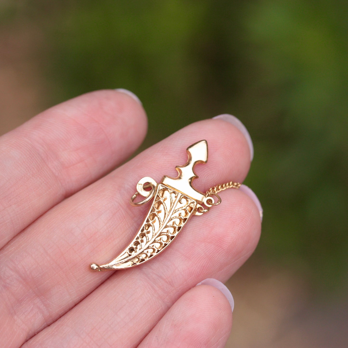 Vintage 9ct Gold Dagger and Scabbard Charm, 1988